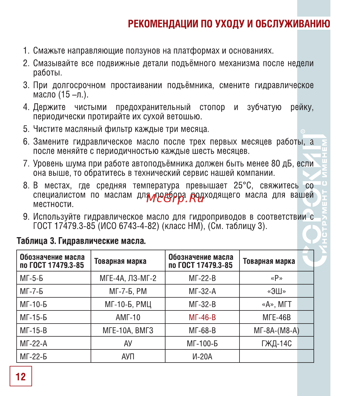 Сорокин 17.35 [13/26] Рекомендации по уходу и обслуживанию