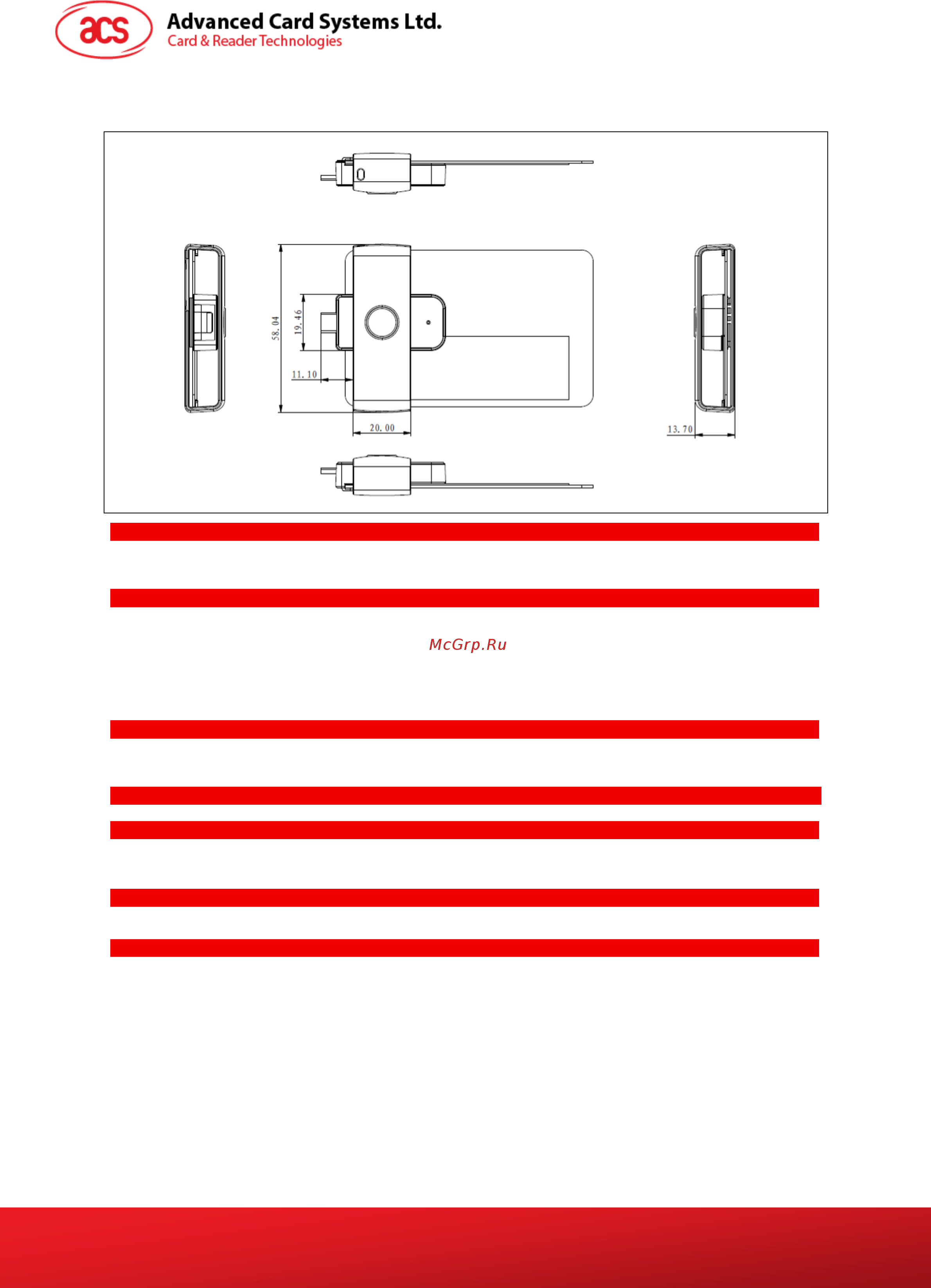 ACS acr38u-nd [6/7] Technical specifications