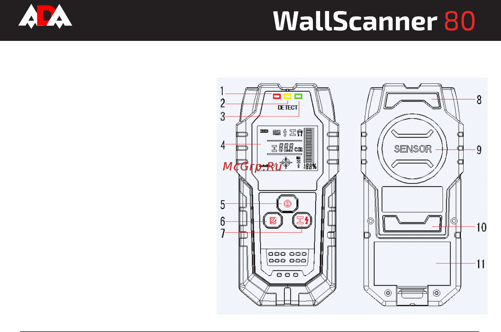 Ada wall scanner 80 Инструкция по эксплуатации онлайн [17/28] 176710