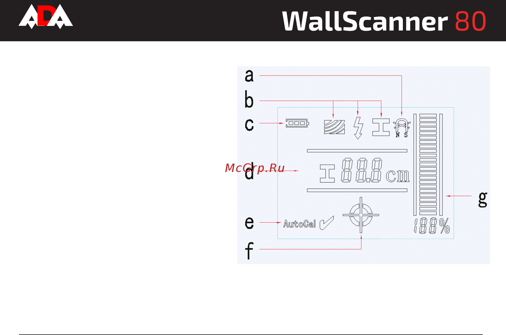 Ada wall scanner 80 Инструкция по эксплуатации онлайн [18/28] 176710