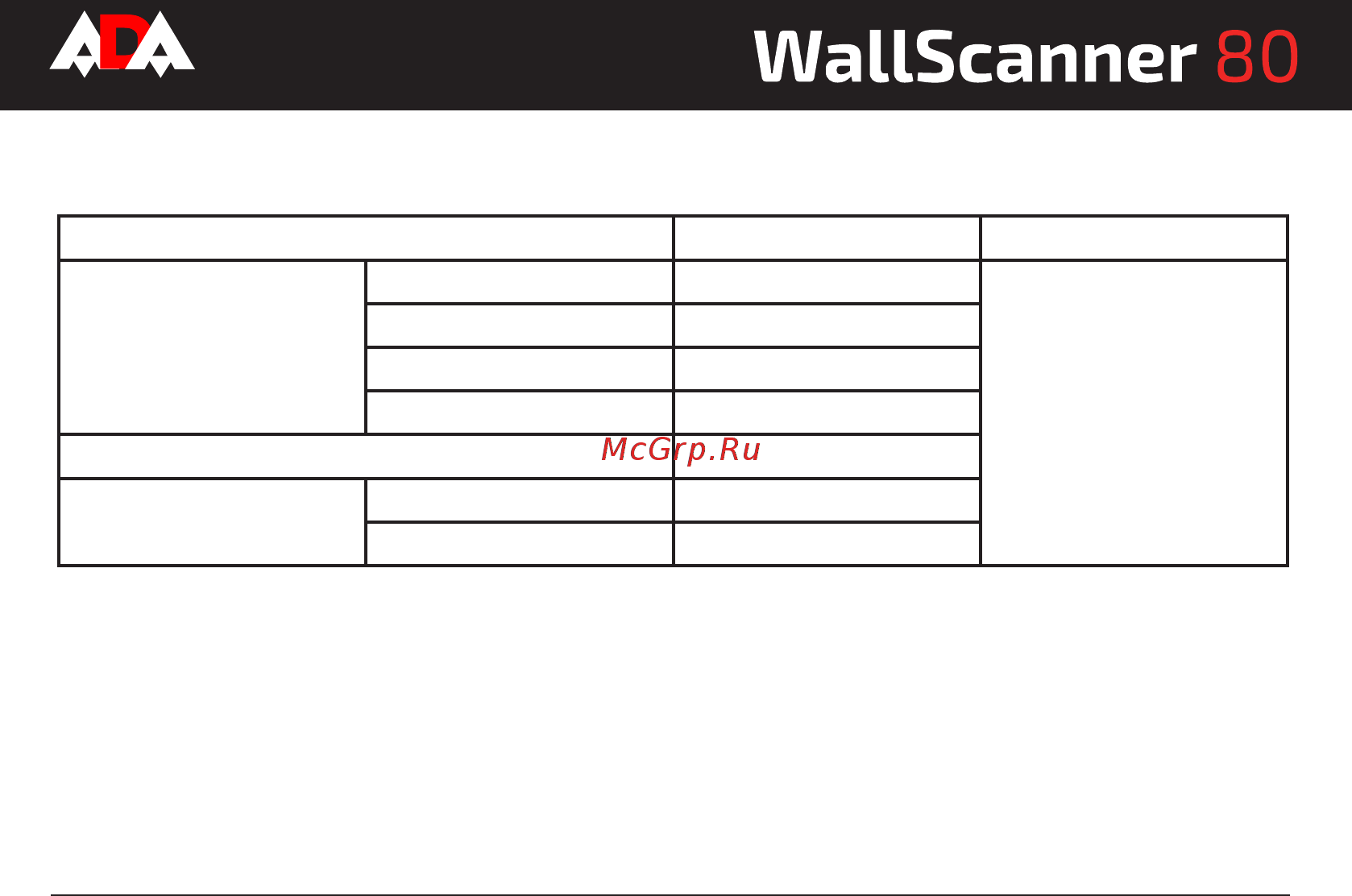 Ada wall scanner 80 Инструкция по эксплуатации онлайн [20/28] 176710
