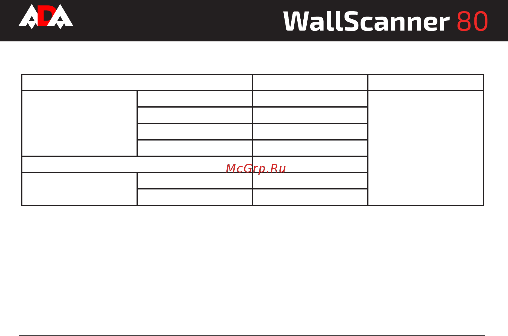 Ada wall scanner 80 Инструкция по эксплуатации онлайн [6/28] 176710