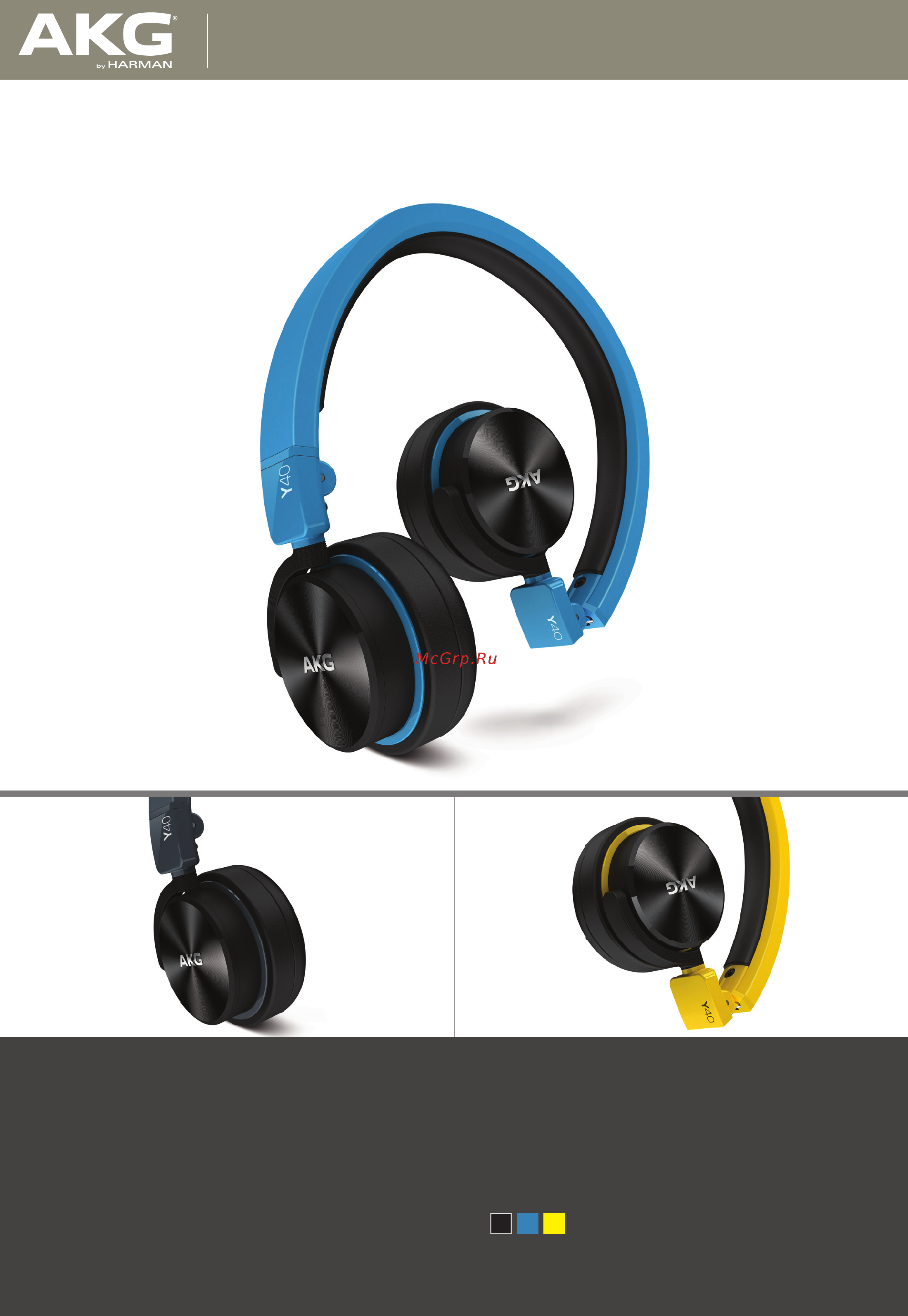 AKG y40 с микрофоном Инструкция по эксплуатации онлайн