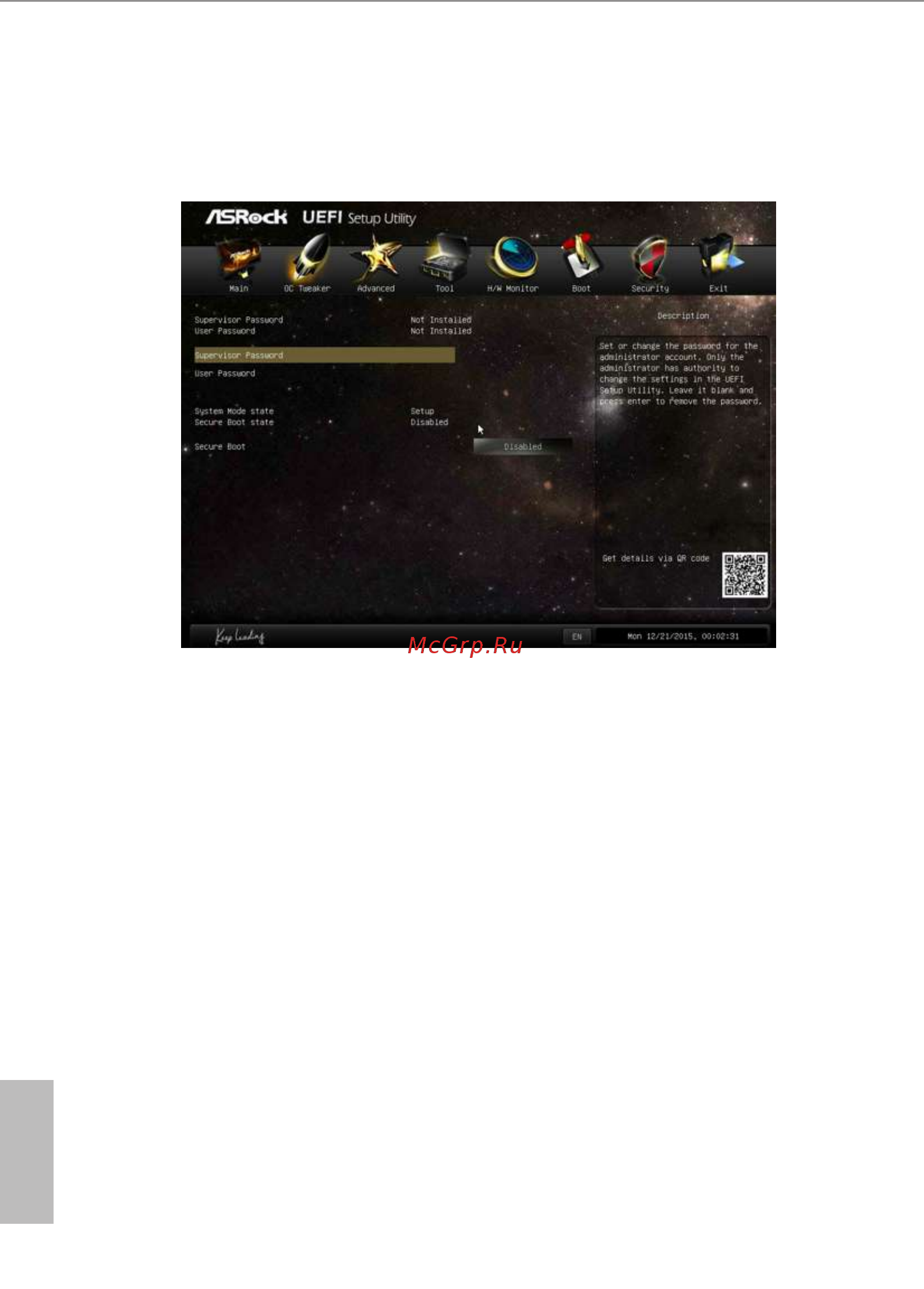 ASRock h81m-vg4 r3.0 [65/67] Security screen