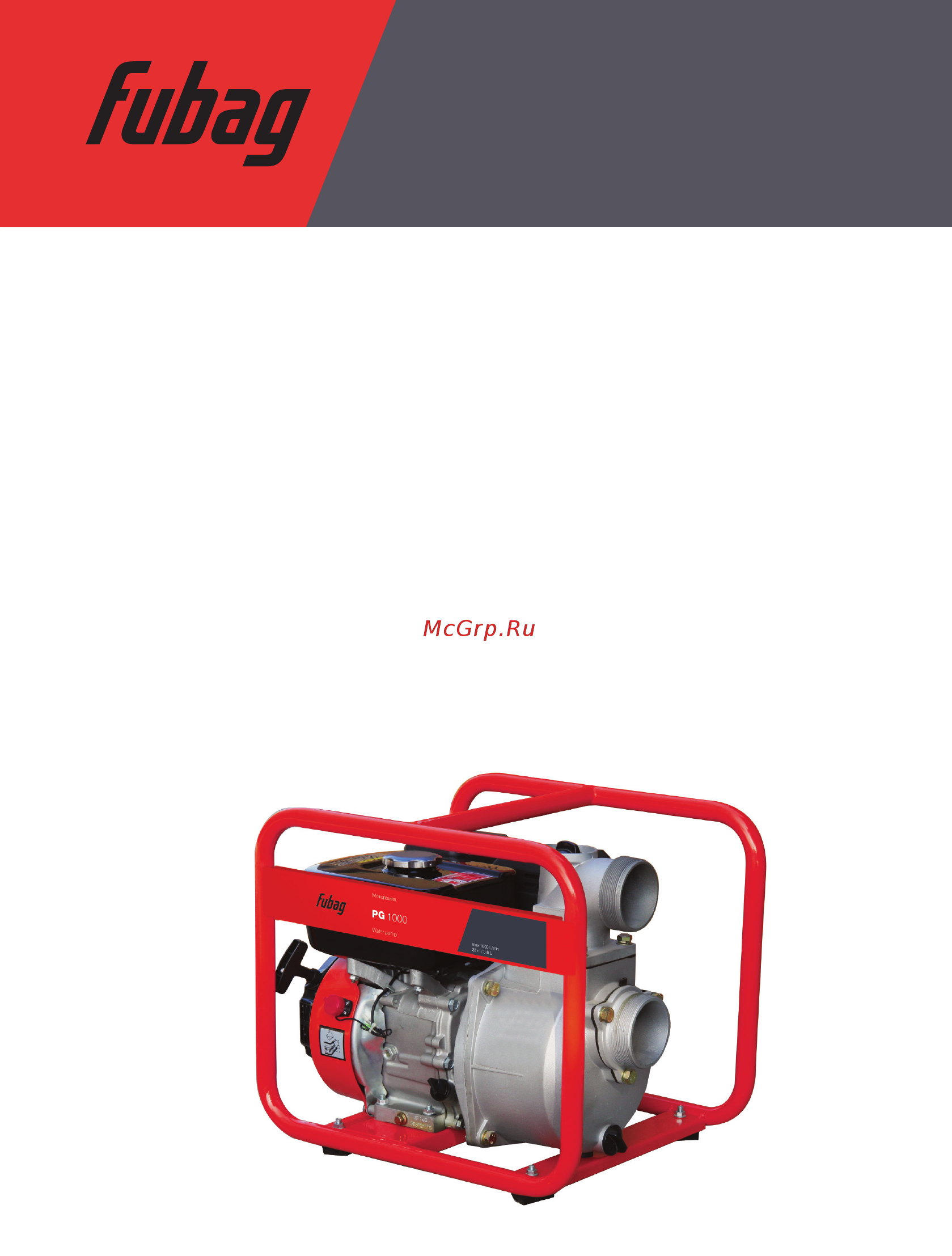 Fubag PG 600 Инструкция по эксплуатации онлайн