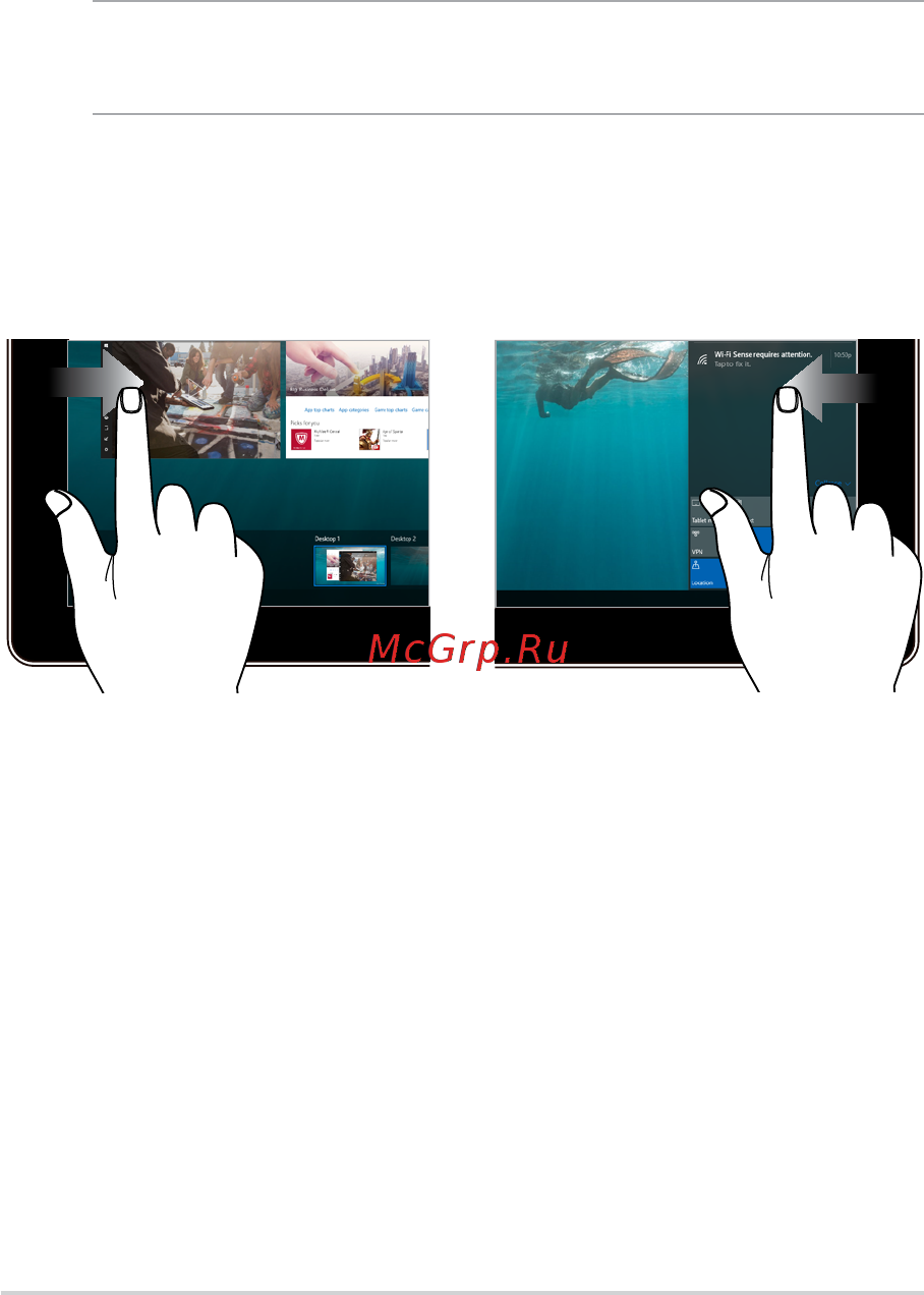 Asus Zen AIO ZN220ICGK, 90PT01N1-M03090 [24/64] Using touch screen panel gestures on selected models