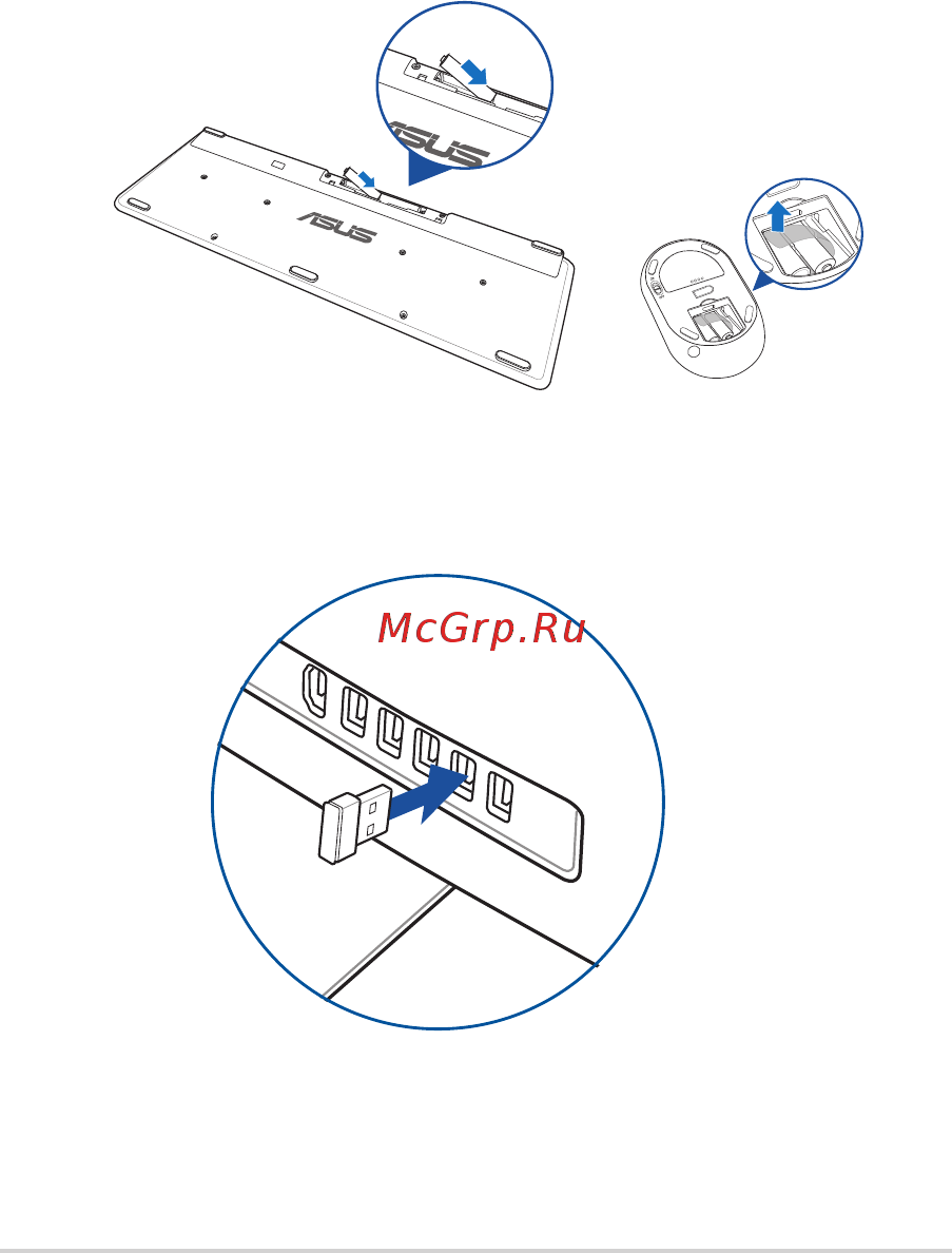 Asus Vivo V230ICGT, 90PT01G1-M07440 [24/68] Подключение беспроводной клавиатуры и мыши дополнительно