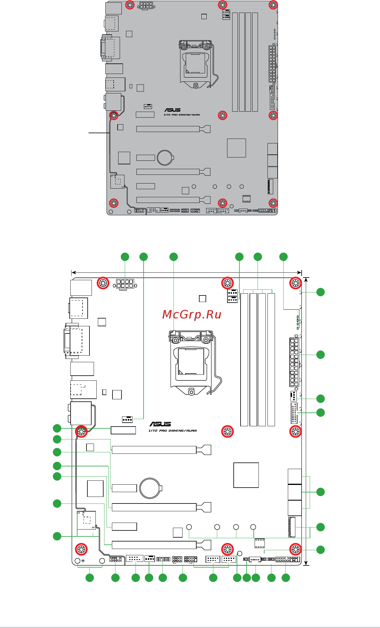 Asus z170 pro gaming/aura [12/100] Motherboard layout