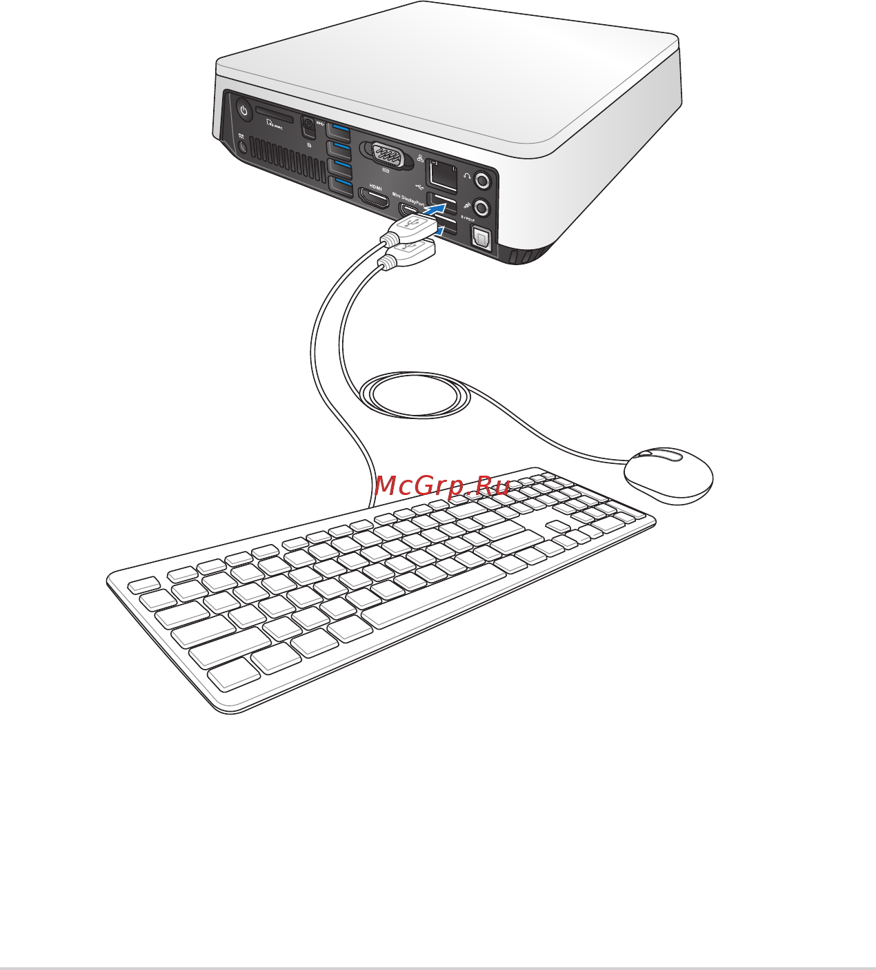 Asus vivopc vc60, 90ms0021-m00440 [18/38] Подключите usb кабель от клавиатуры или мыши