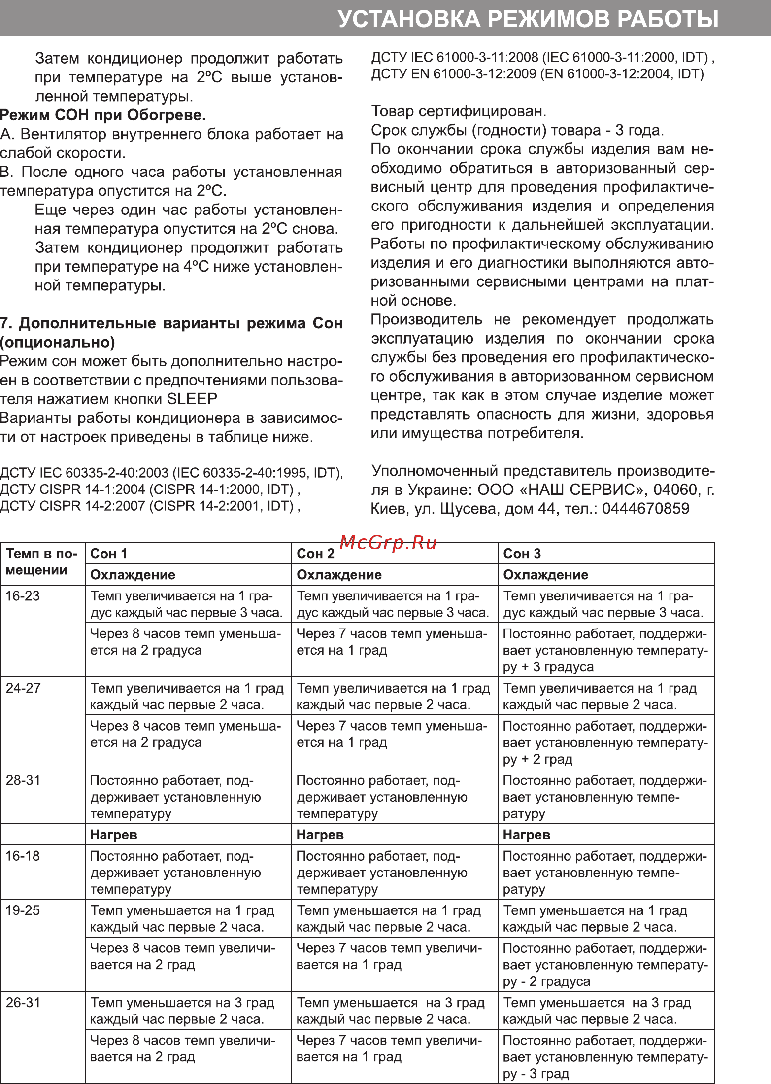 Delfa ACW 09 [7/7] Установка режимов работы