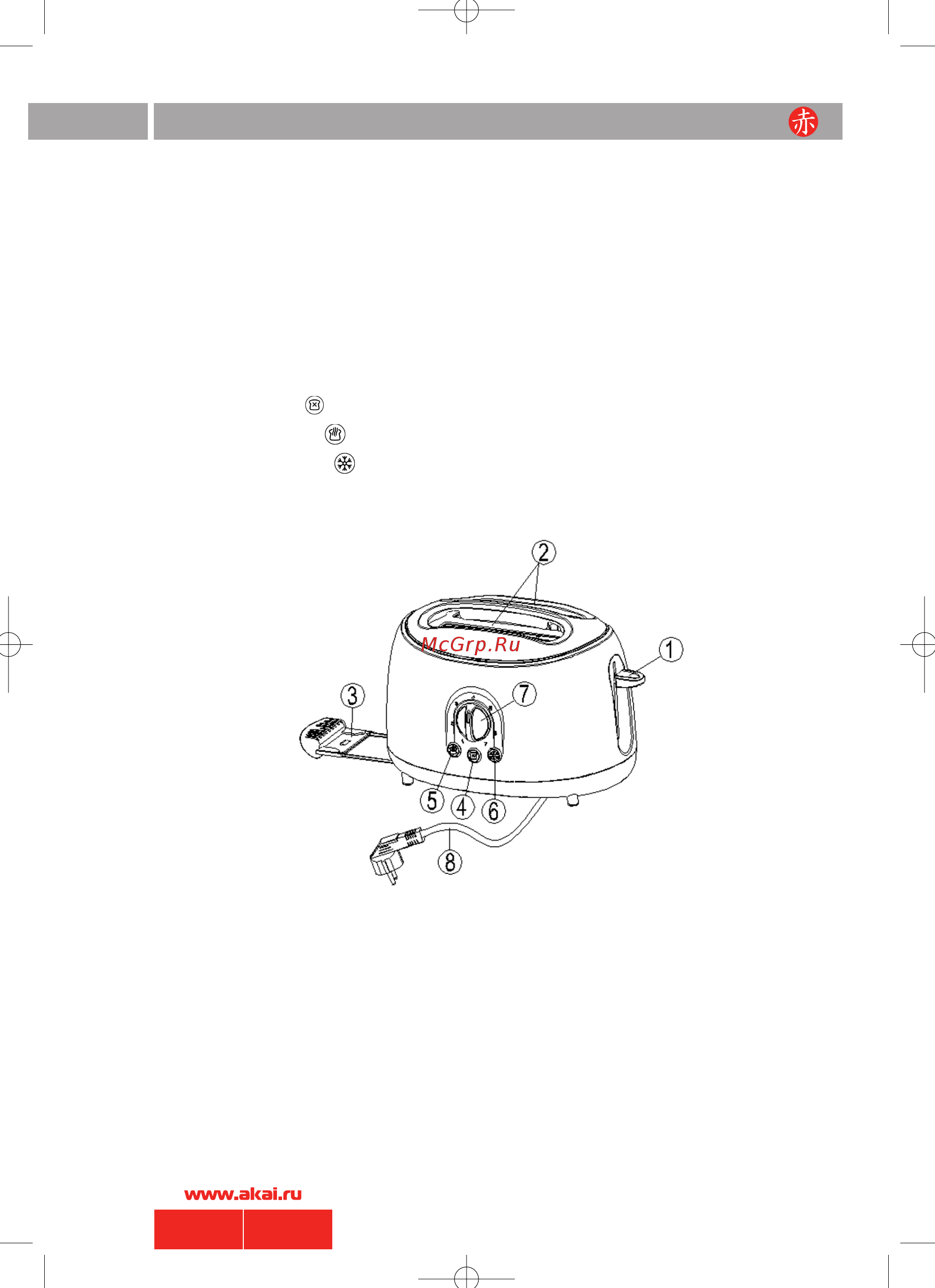 Akai TP-1103W [4/8] Руководство по эксплуатации