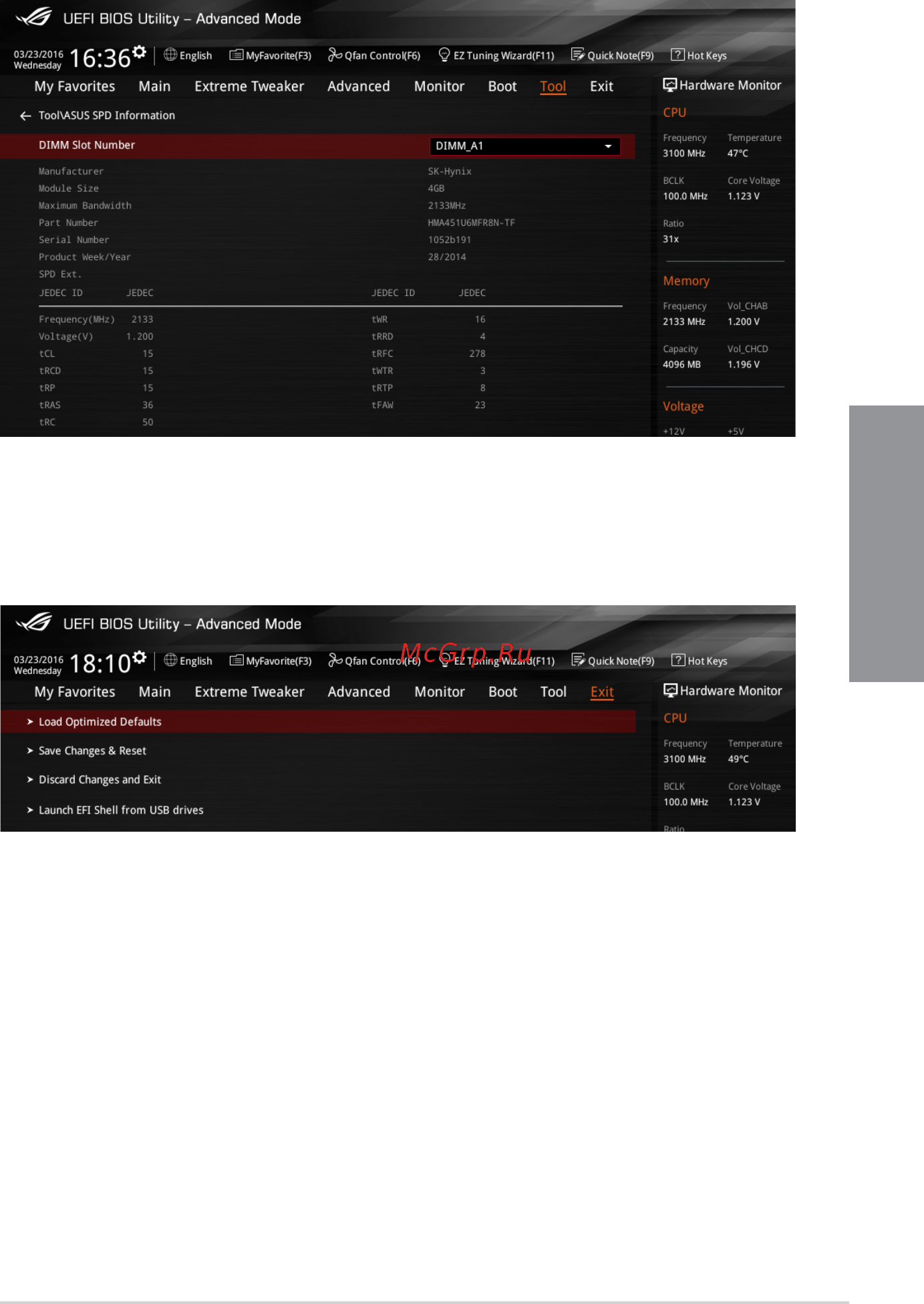 Asus rog rampage v edition 10 [107/130] Asus spd information