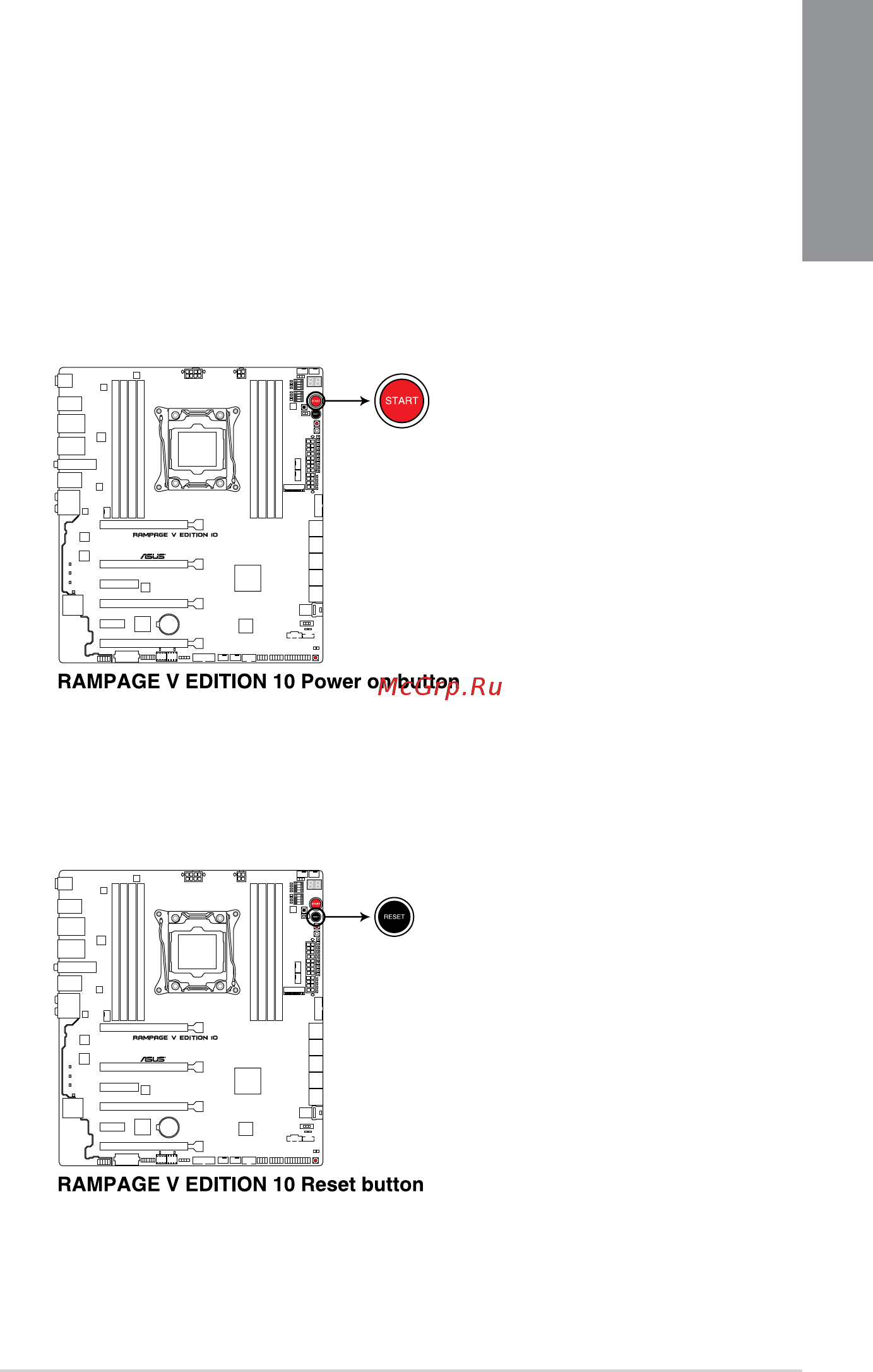 Asus rog rampage v edition 10 [27/130] Onboard buttons and switches