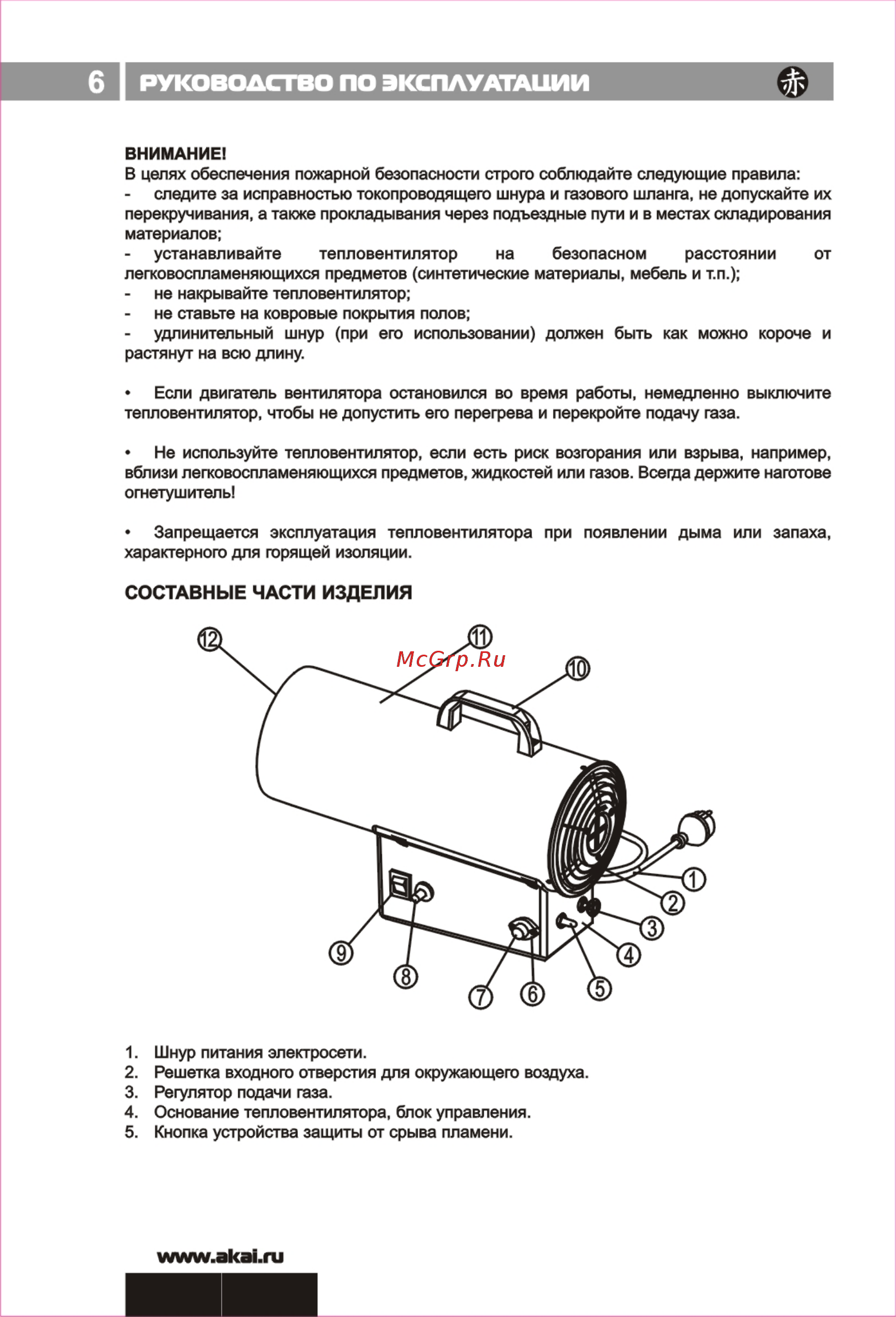Akai TQ-6301KA [6/16] Руководство по эксплуатации