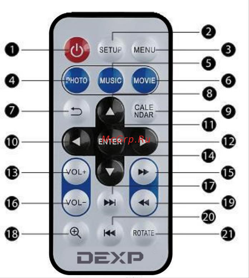 DEXP MP-102 [7/10] Пульт ду