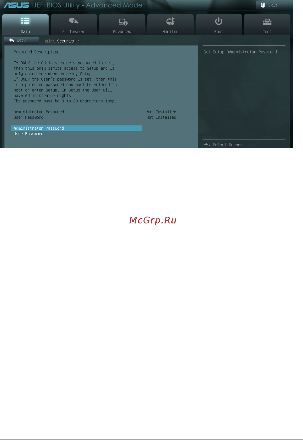 Asus p8h61-m lx r2.0 [53/78] Administrator password