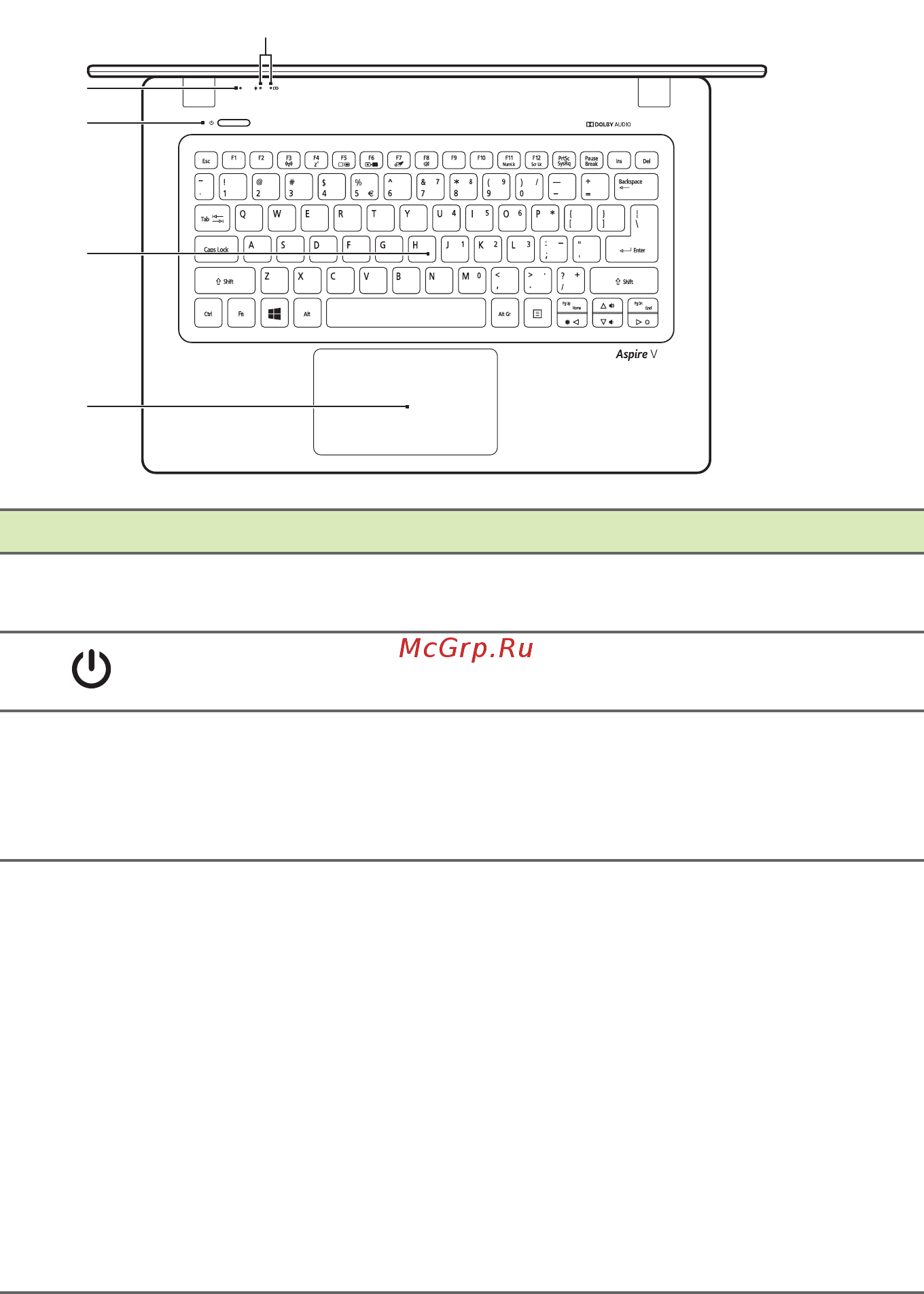 Acer aspire v3-372-5639, nx.g7aer.011 [11/80] Вид клавиатуры