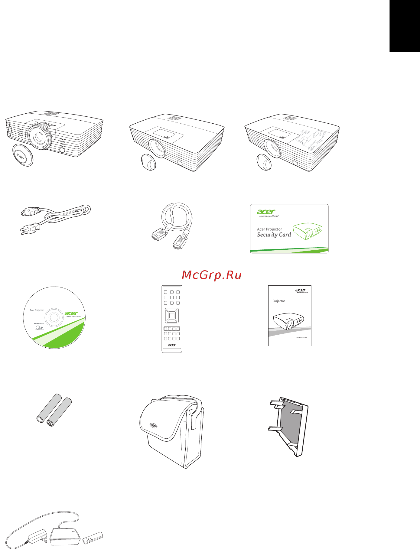 Acer p1385w [13/78] Комплектация