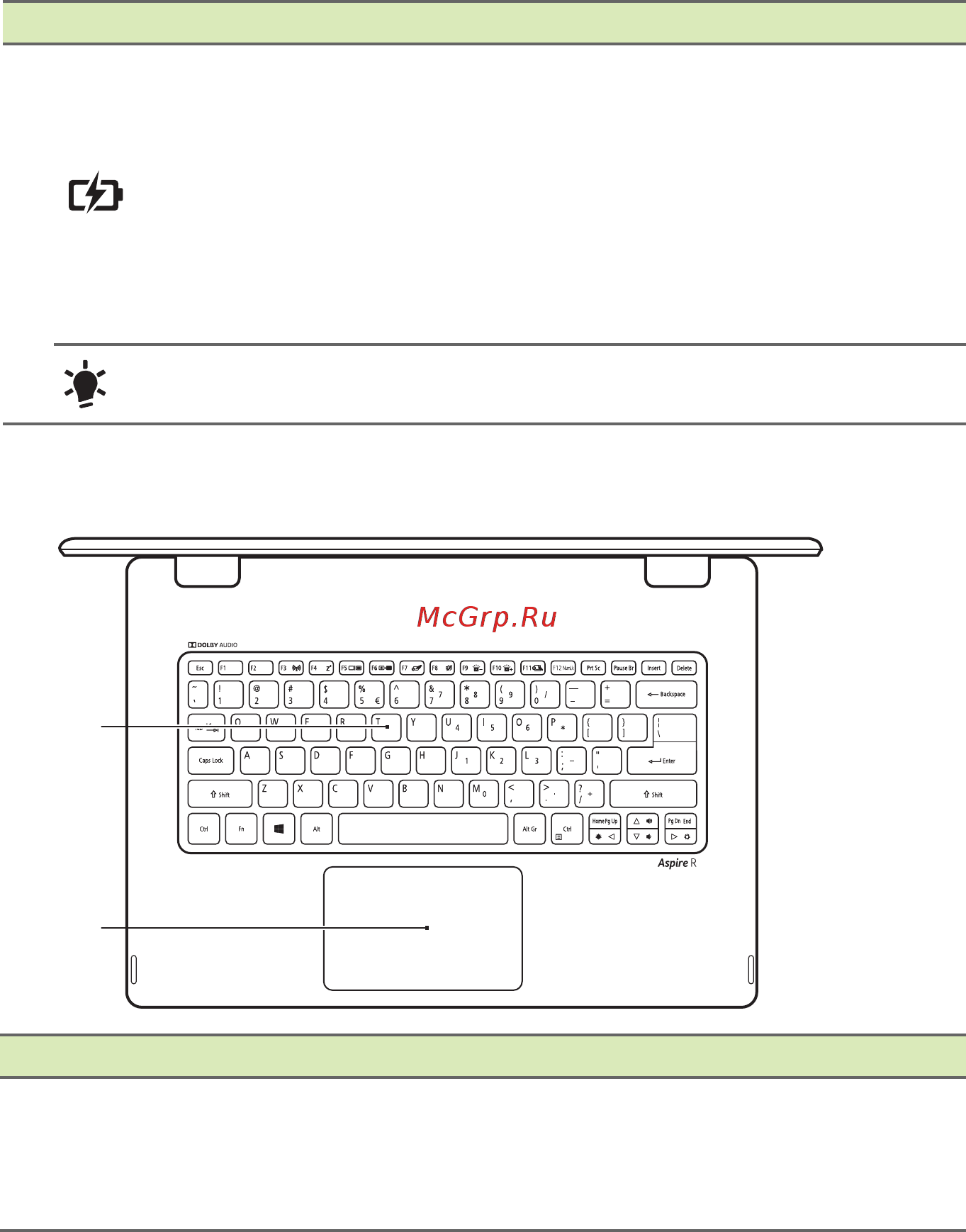 Acer Aspire R5-431T [11/87] Вид клавиатуры