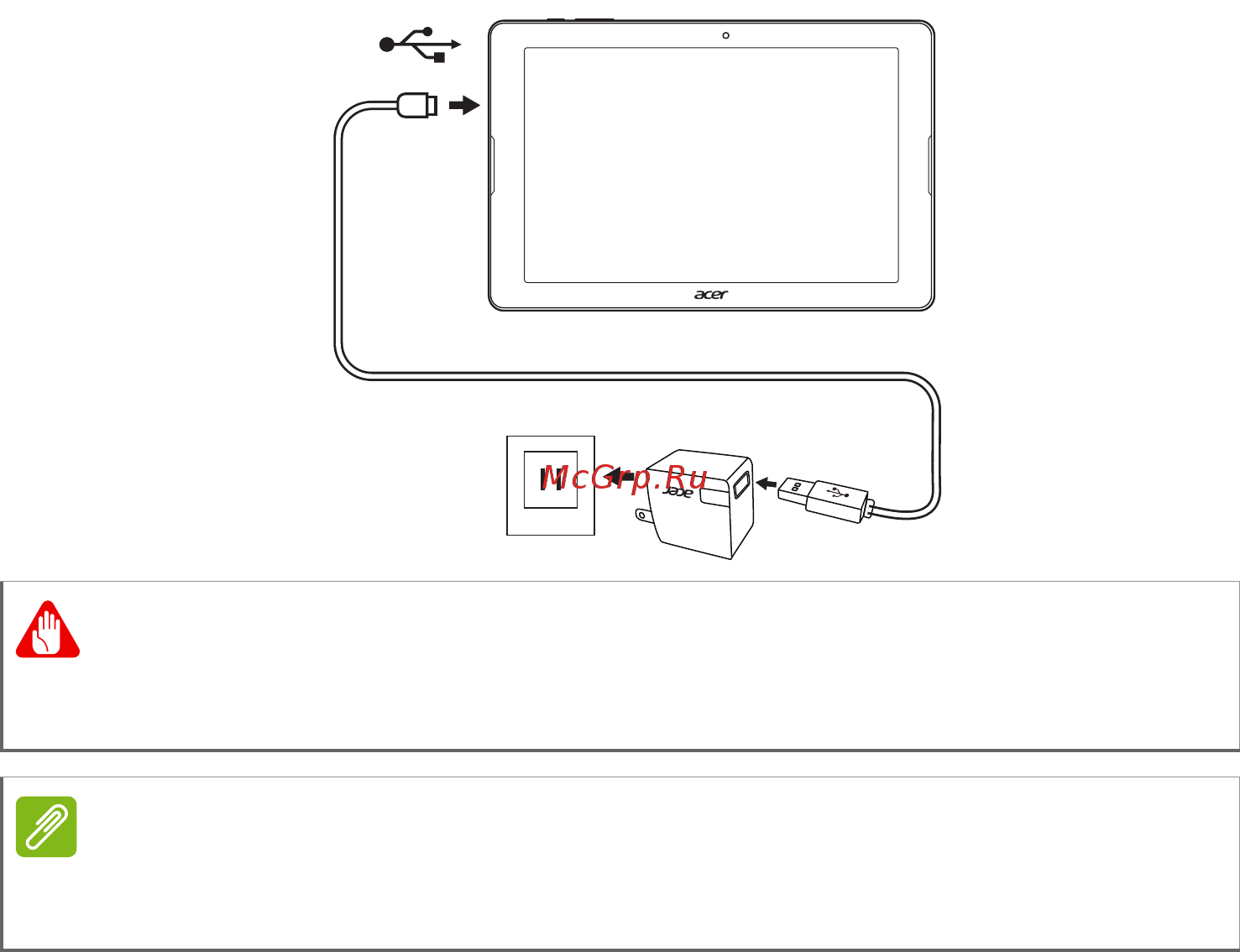 Acer iconia one 10 b3-a20-k8ne, nt.lbyee.004 [10/63] Подключение питания