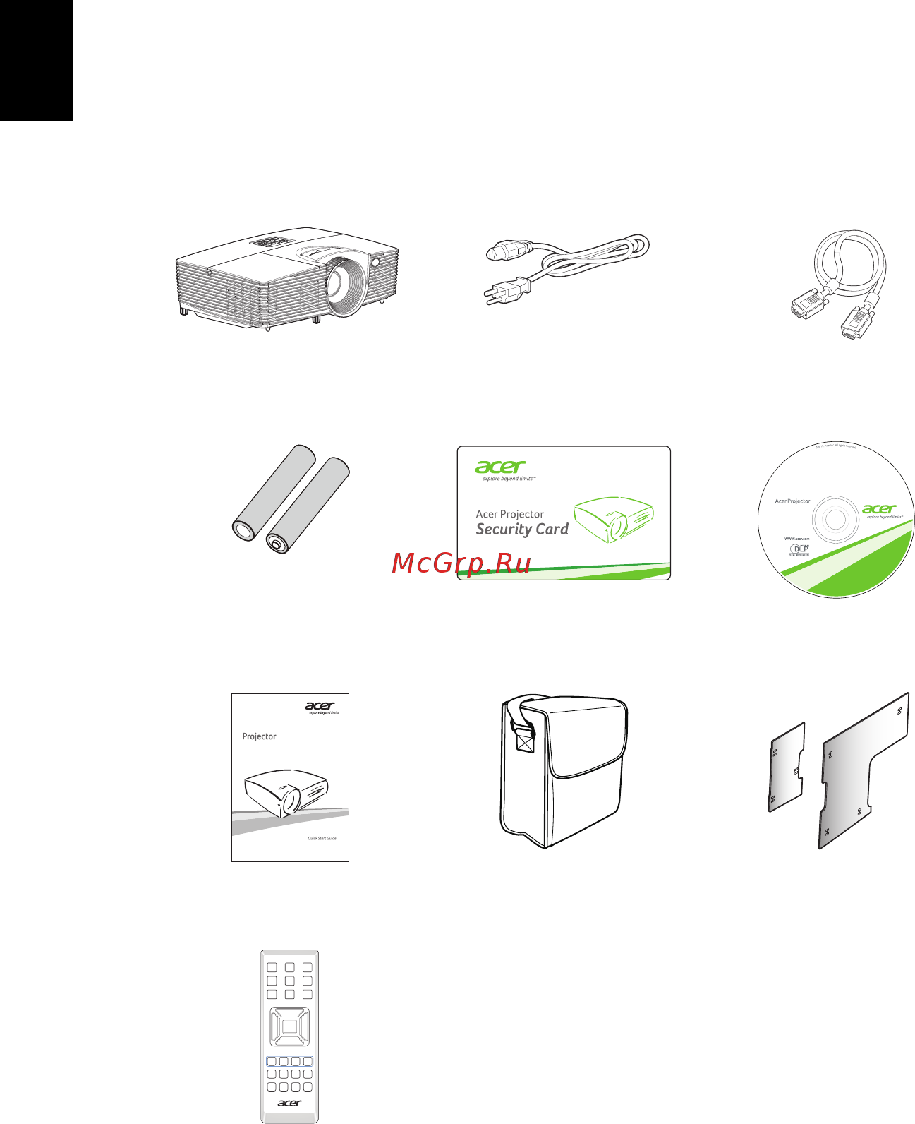 Acer P series P5515 MR.JLC11.001 Черный [12/73] Комплектность