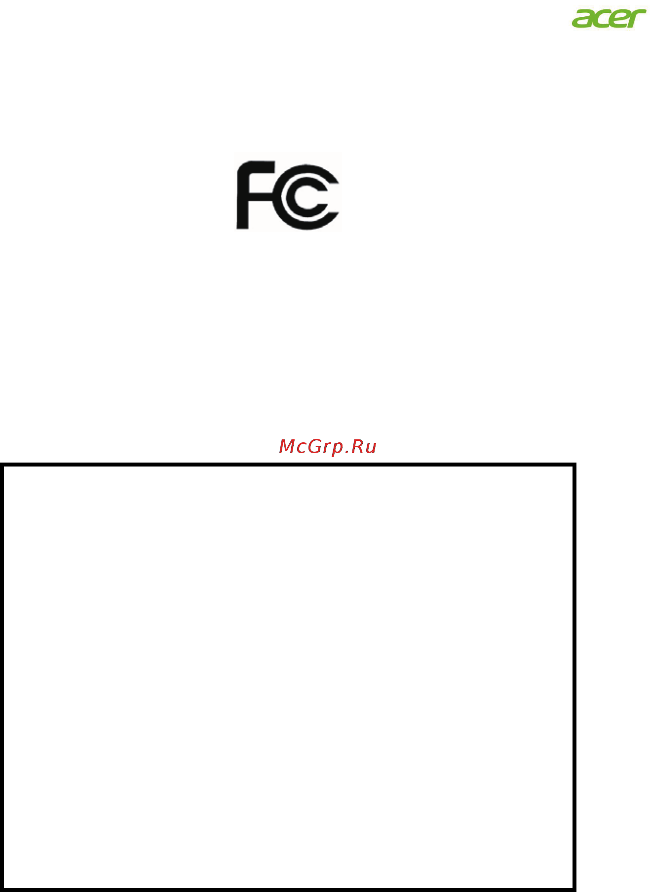 Acer K242HLbid [11/27] Federal communications commission declaration of conformity