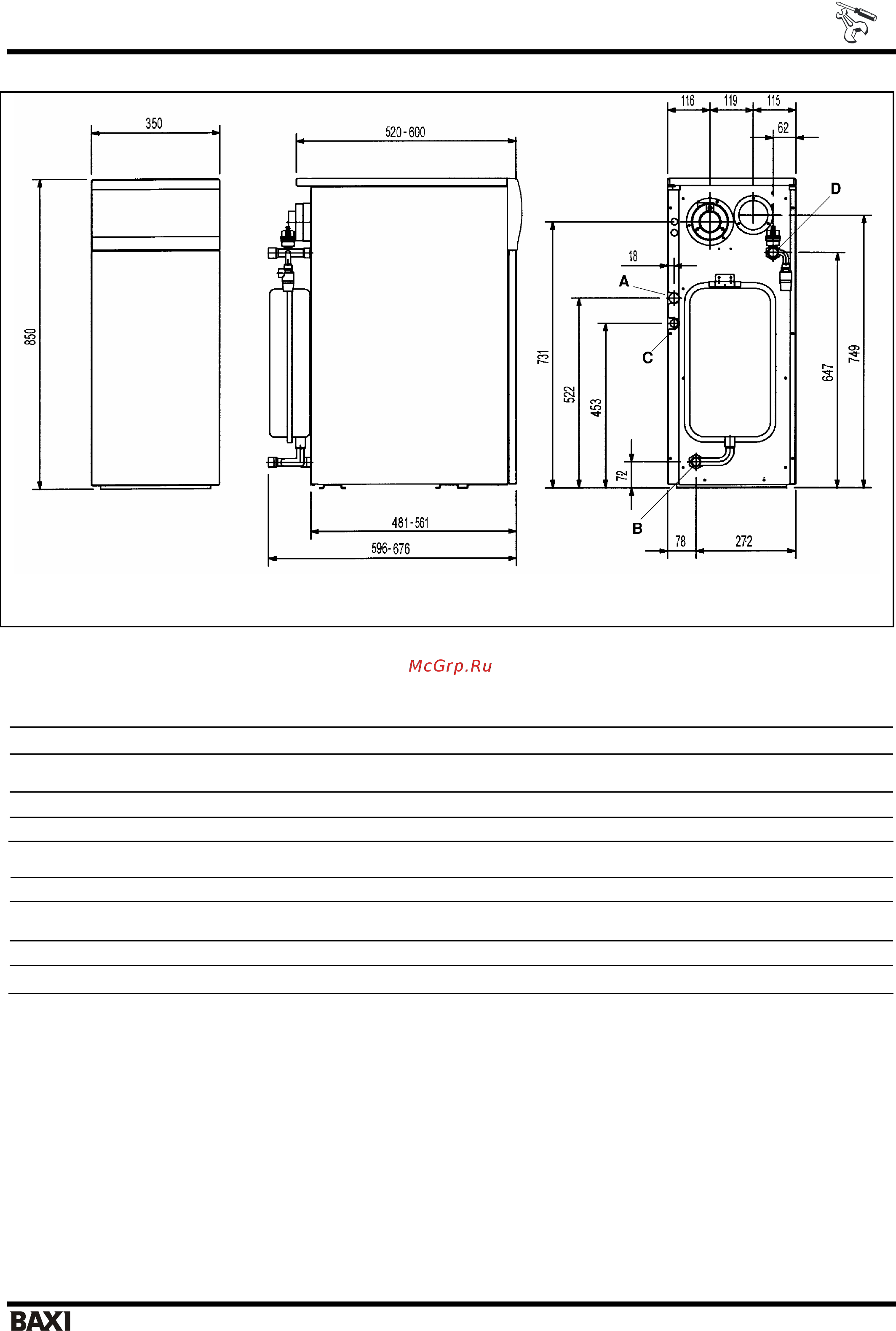 Baxi slim 1300fi (slim 1.300 fi) [10/40] Таблица 2