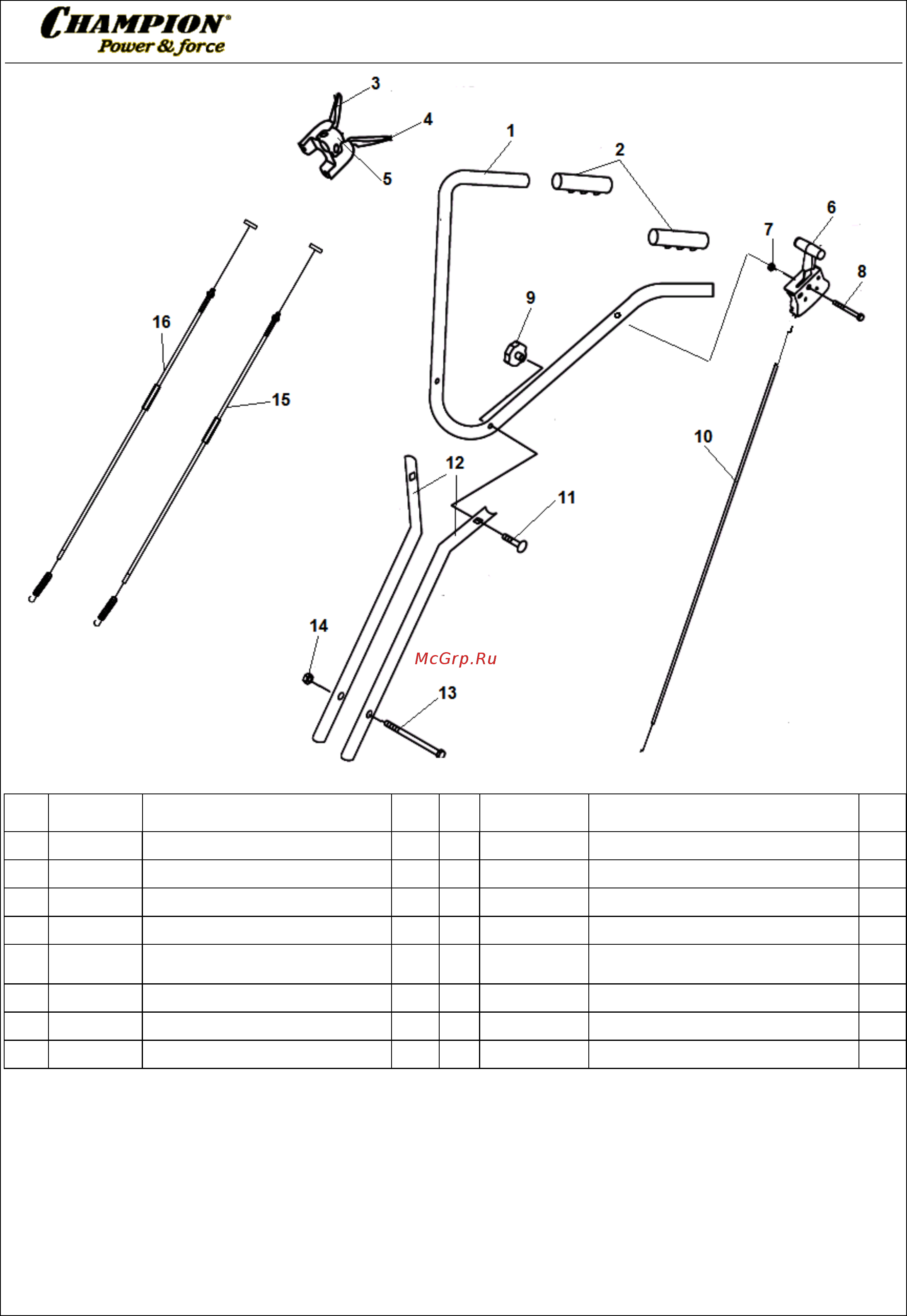 Champion ВC6612H [2/5] Иллюстрированный каталог запасных часте