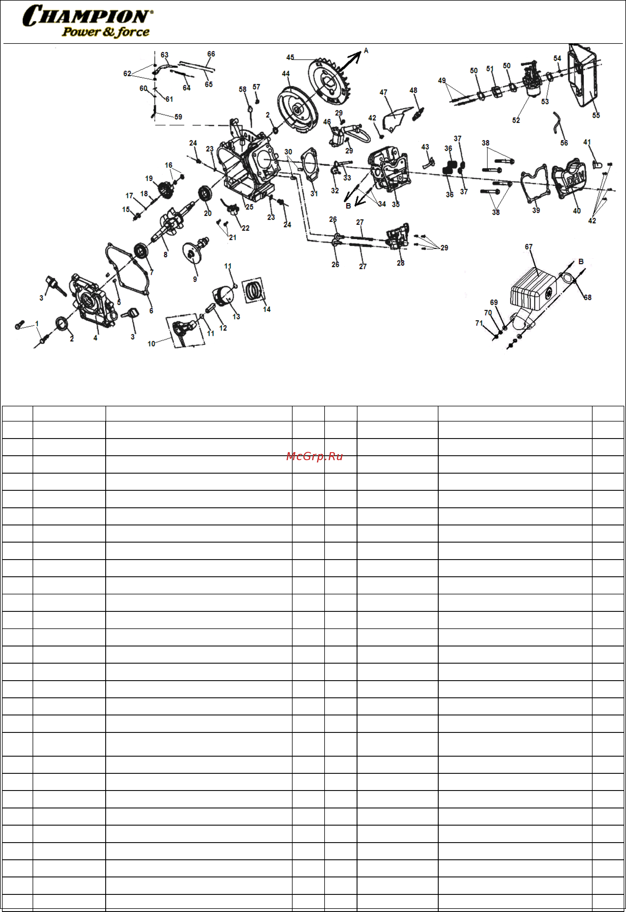 Champion GP40 [3/4] Иллюстрированный каталог запасных часте