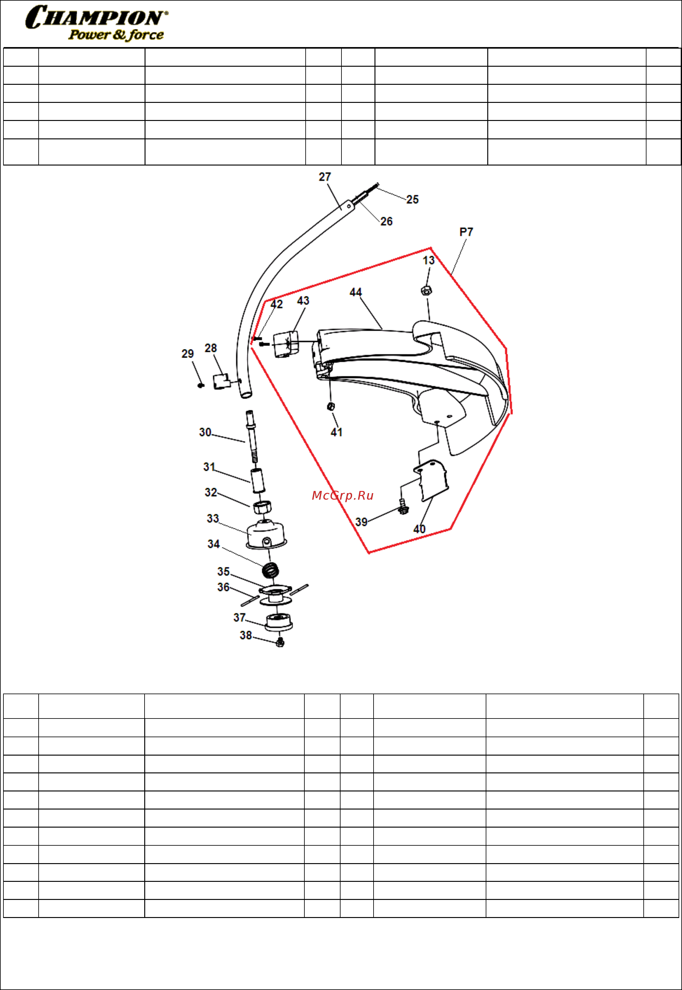 Champion T252 [4/4] Иллюстрированный каталог запасных часте