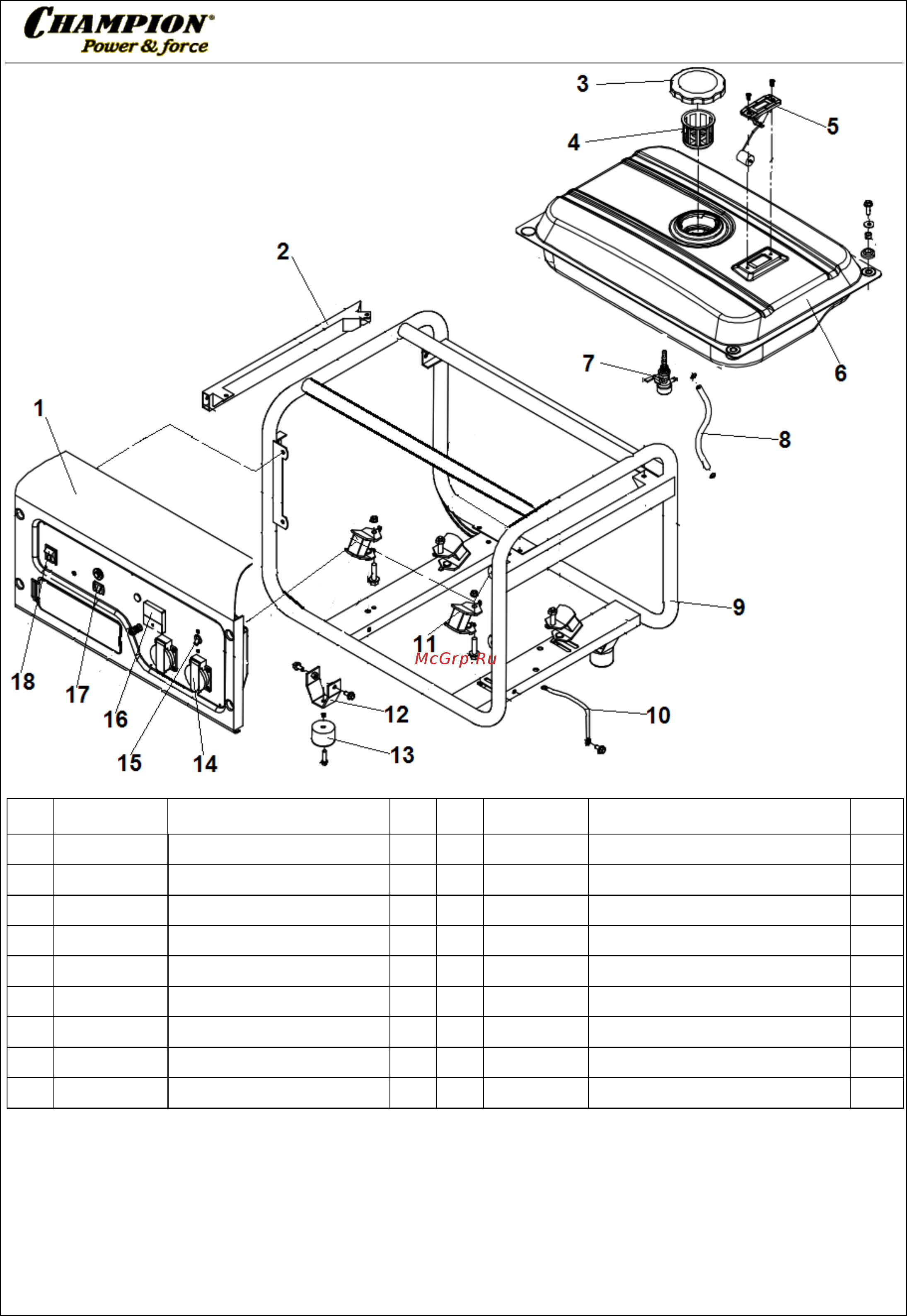 Champion GG3301 [2/8] Иллюстрированный каталог запасных часте