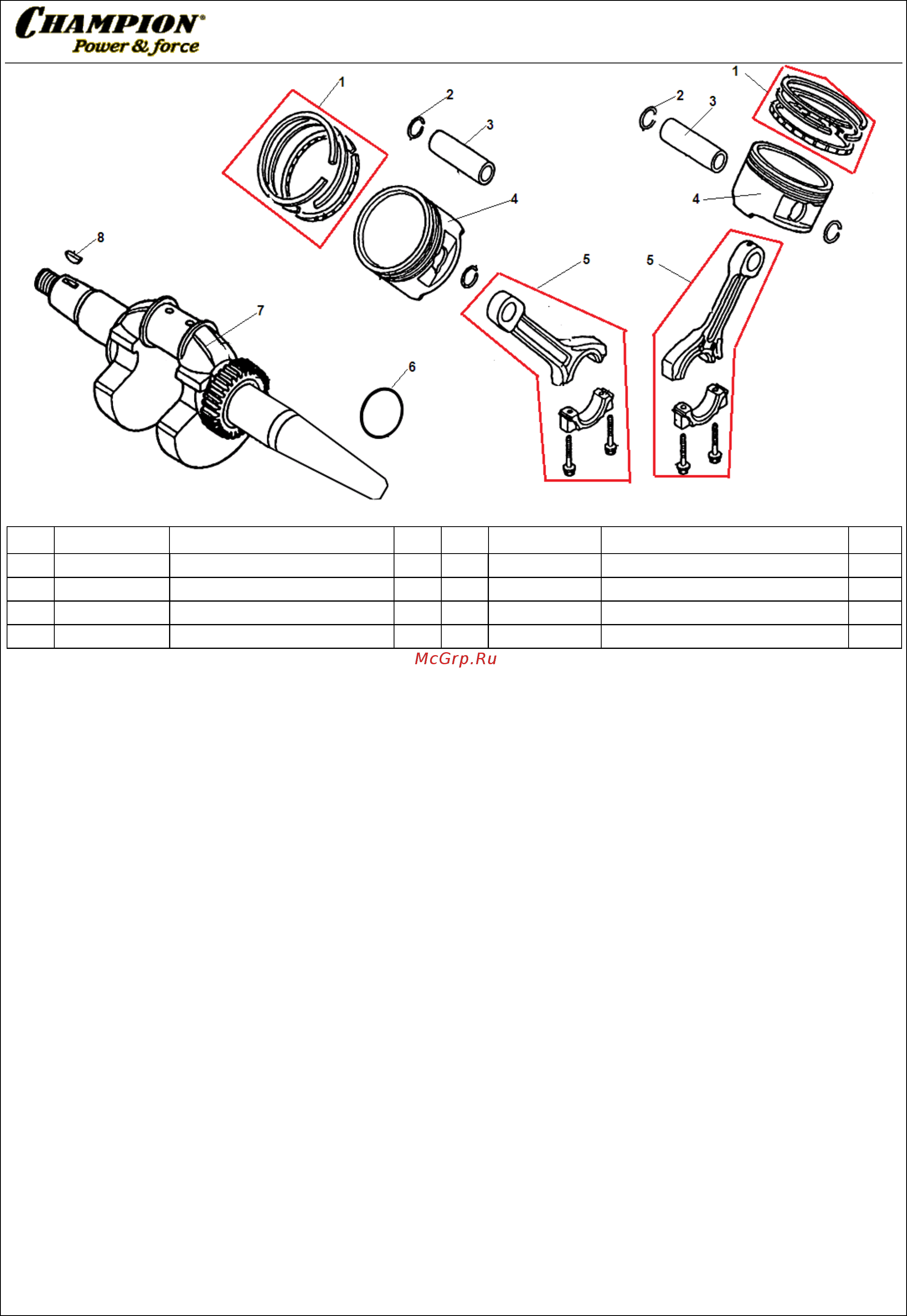 Champion GG11000E [4/15] Иллюстрированный каталог запасных часте