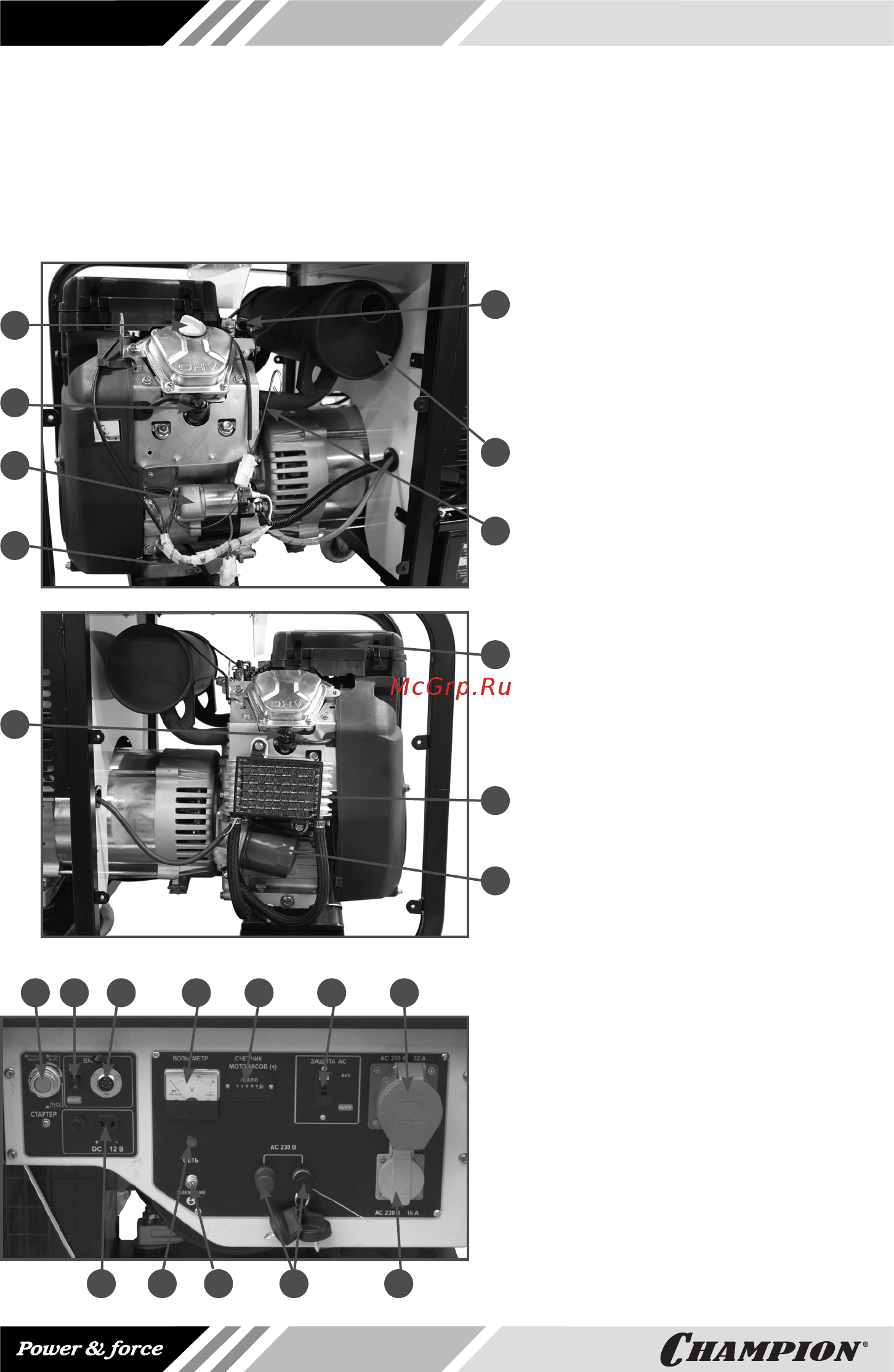 Champion GG11000E [12/32] Основные узлы и органы