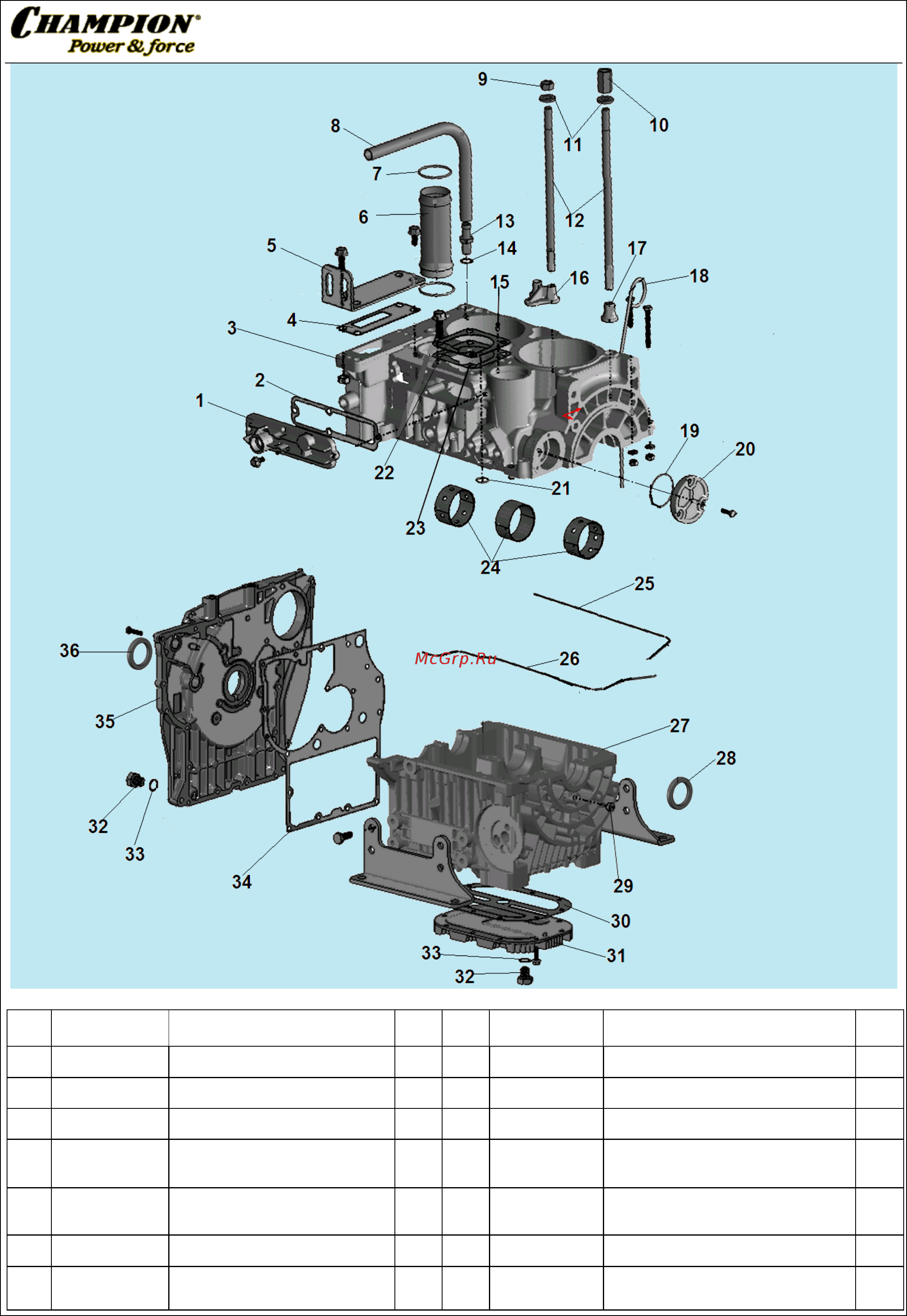 Champion DG10000E-3 [3/17] Иллюстрированный каталог запасных часте