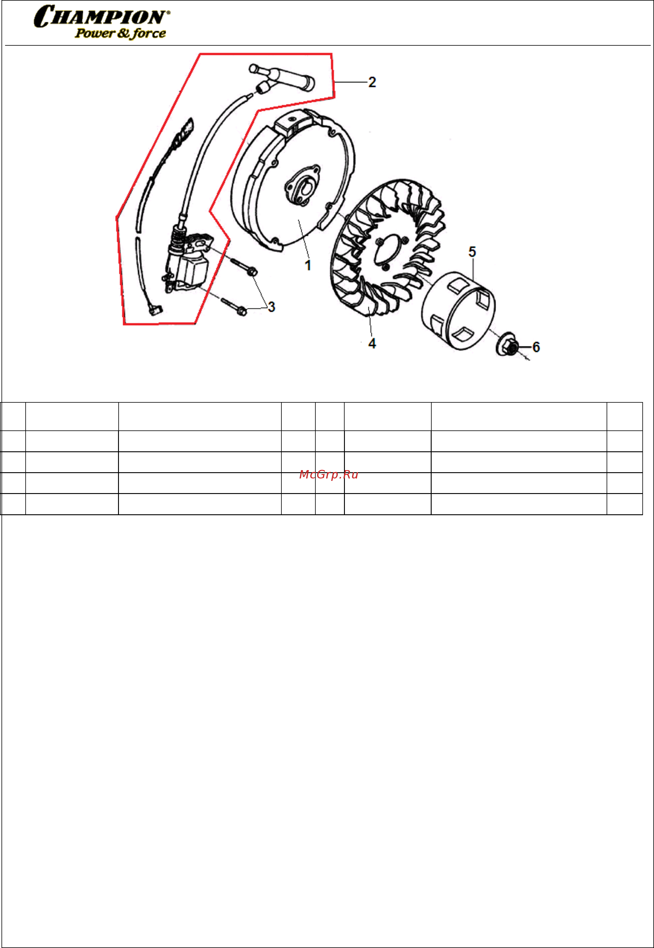 Champion G160HK [7/10] Иллюстрированный каталог запасных часте