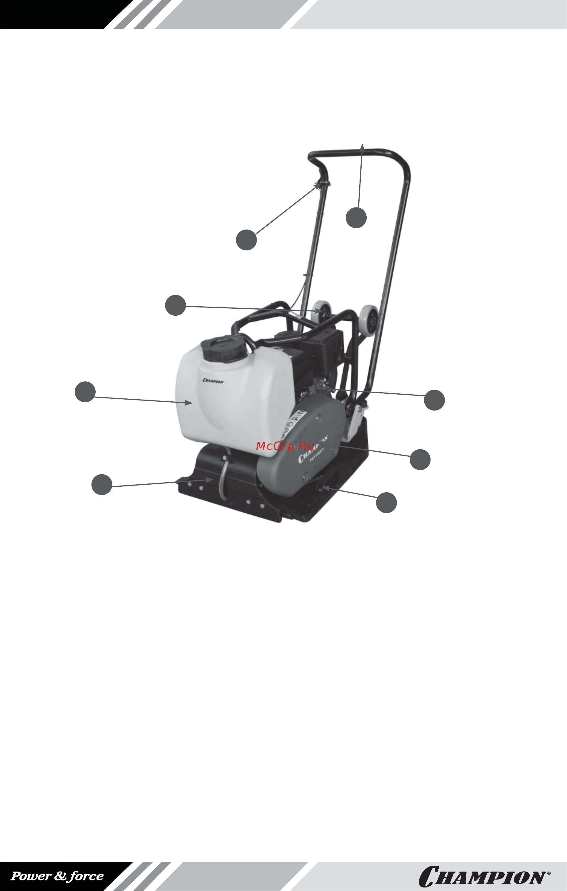 Champion PC9045F [6/20] Основные узлы и органы управления