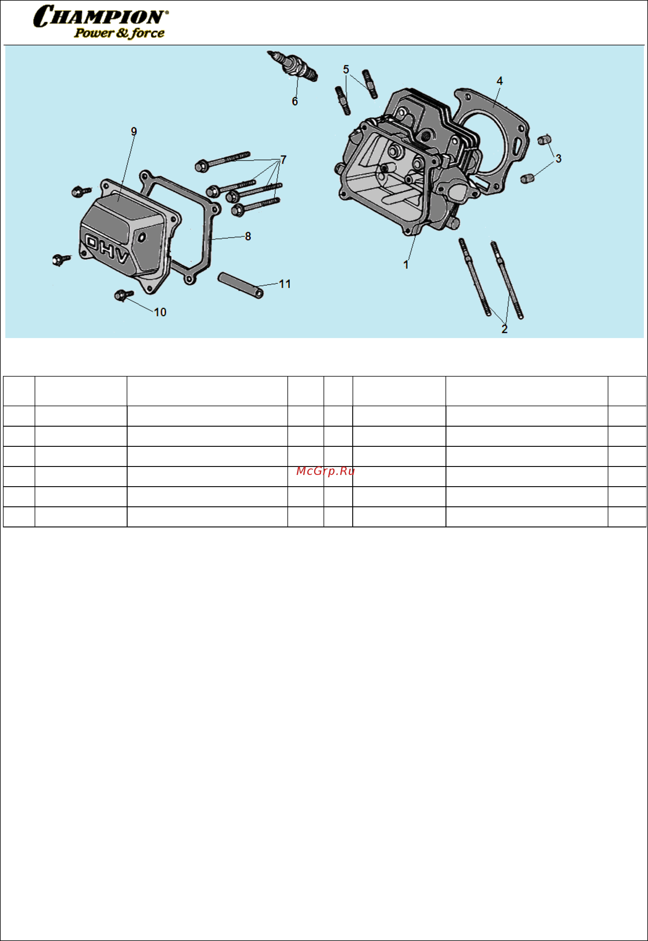 Champion GS5562 [6/17] Иллюстрированный каталог запасных часте
