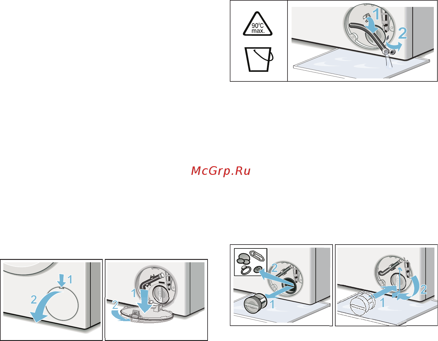 Bosch WLN24262OE [36/44] Насос для стирального раствора засорен