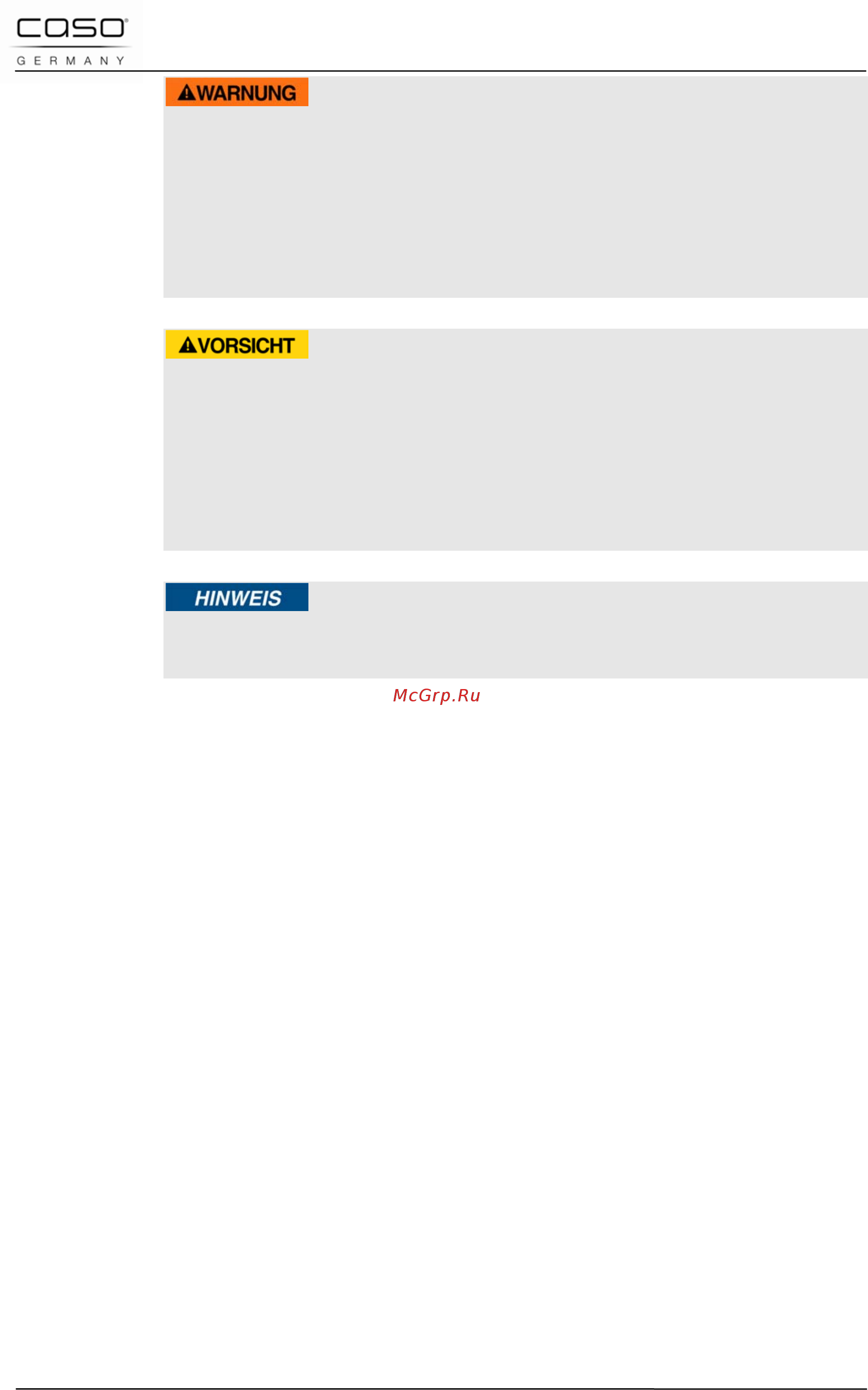 Caso mg 20 menu pure white [158/184] Aansprakelijkheid