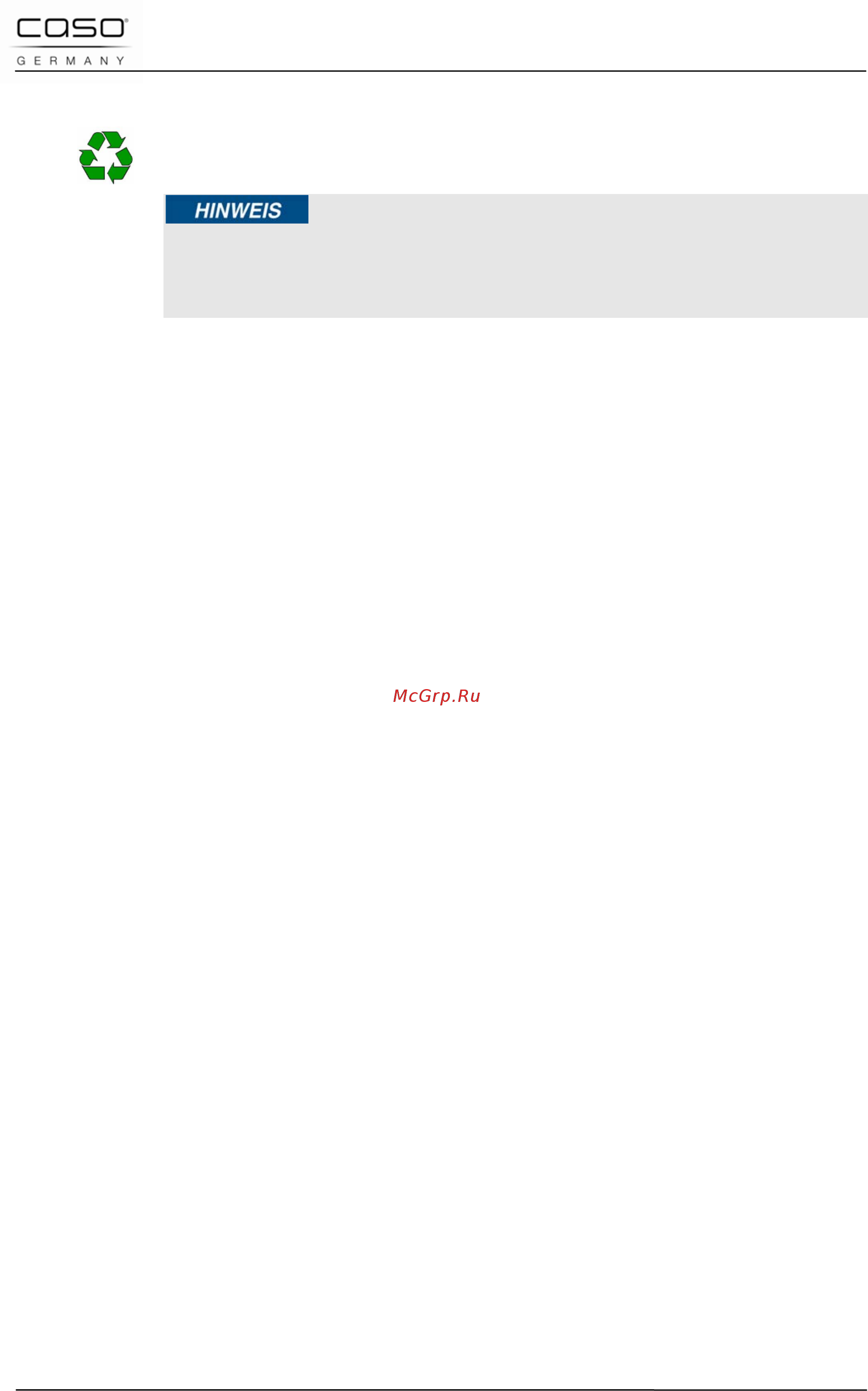Caso mg 20 menu pure white [51/184] Setup location requirements