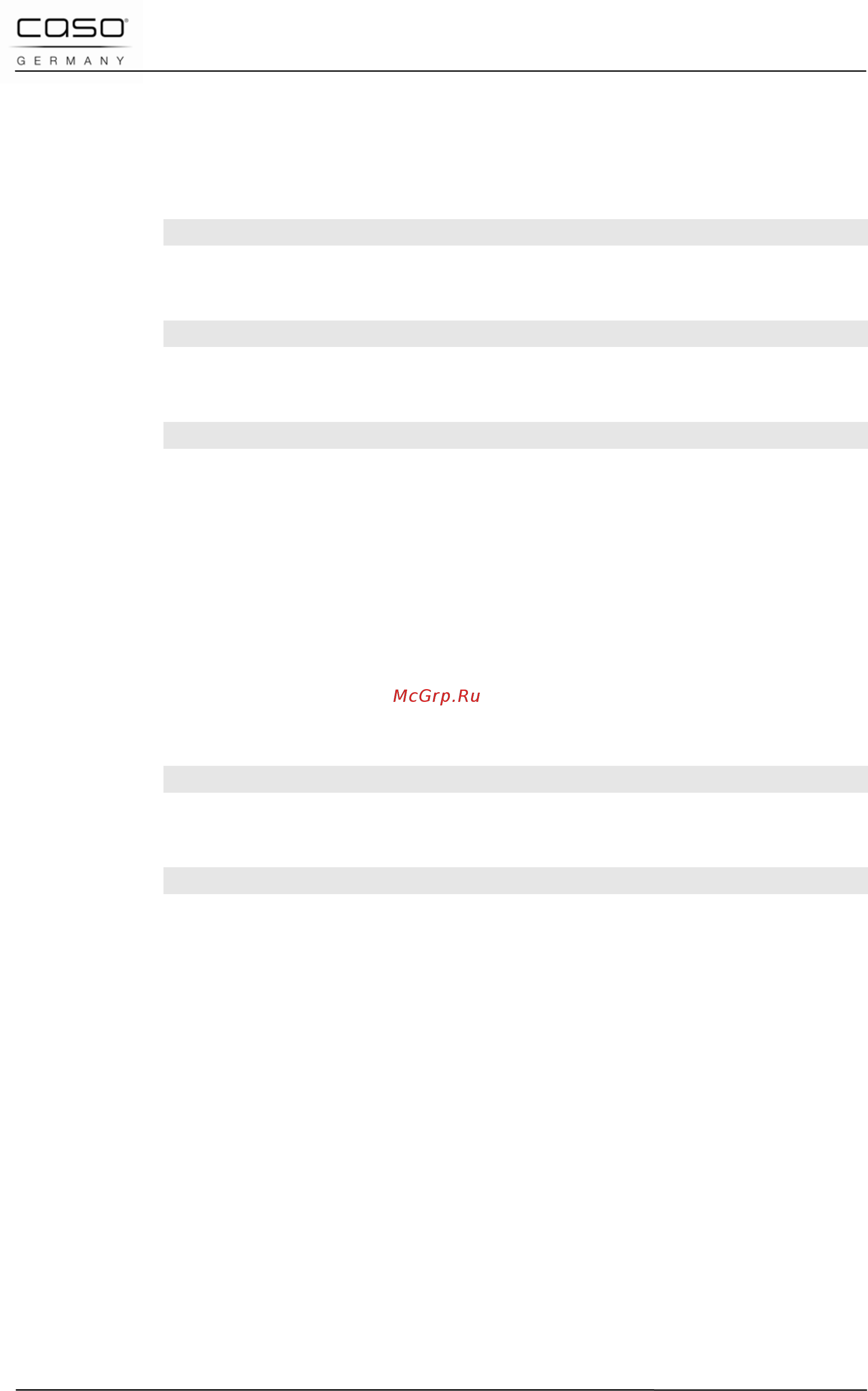 Caso mg 20 menu black [114/182] Modalità di funzionamento
