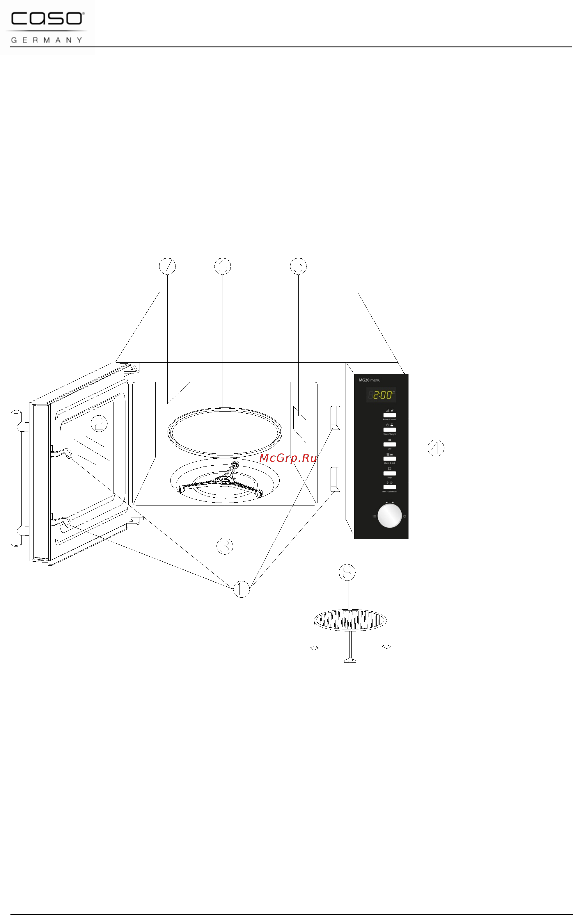 Caso mg 20 menu black [168/182] Algemeen overzicht