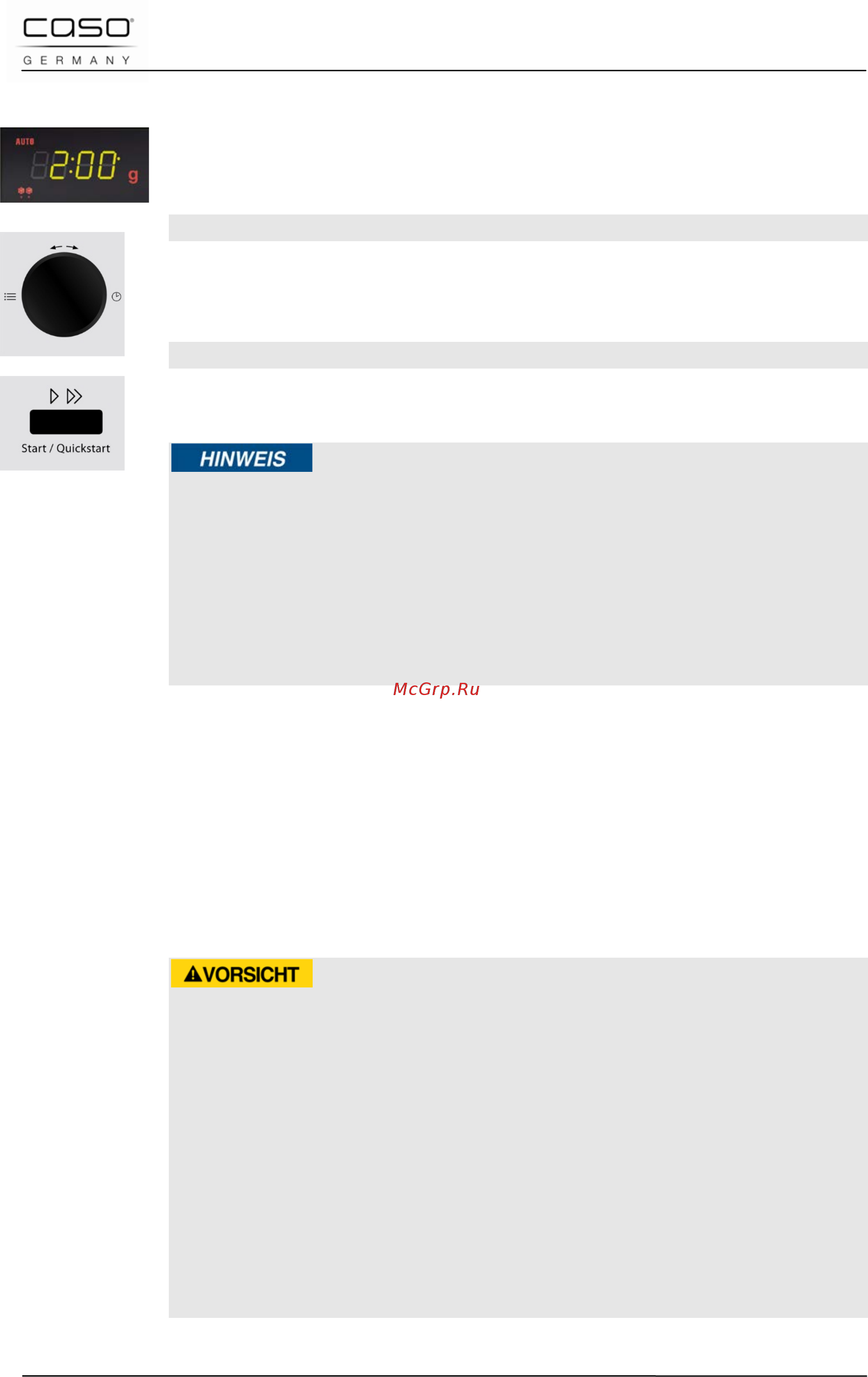Caso mg 20 menu black [179/182] Gebruik automatisch ontdooien