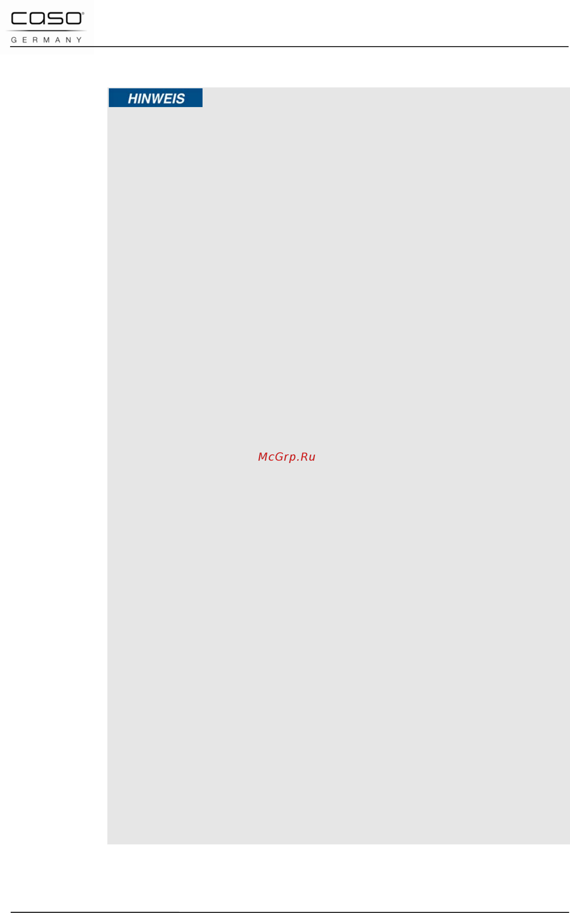 Caso mcg 25 chef [51/211] General safety information