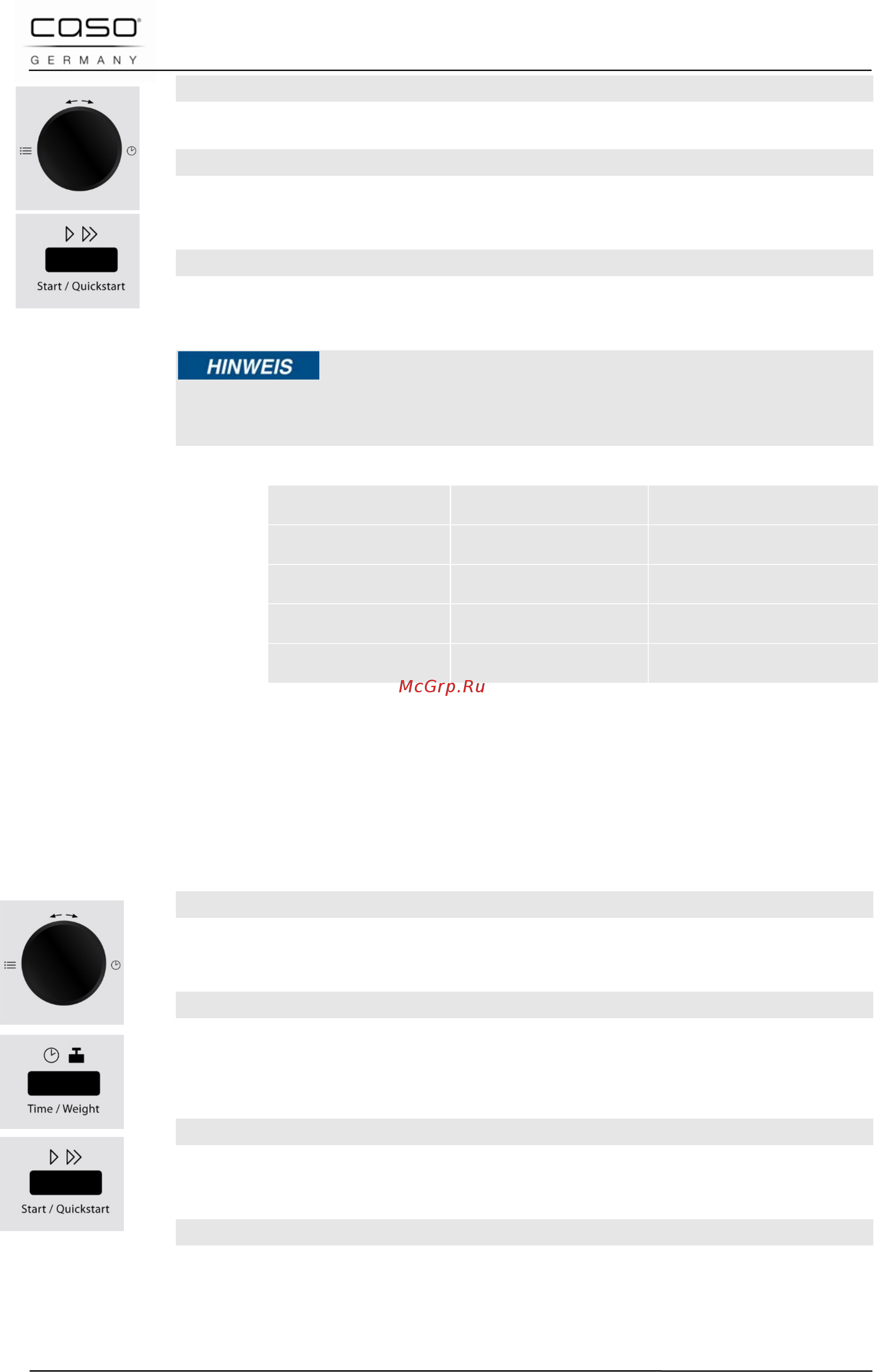 Caso mcdg 25 master black [38/202] Betriebsart kochprogramm