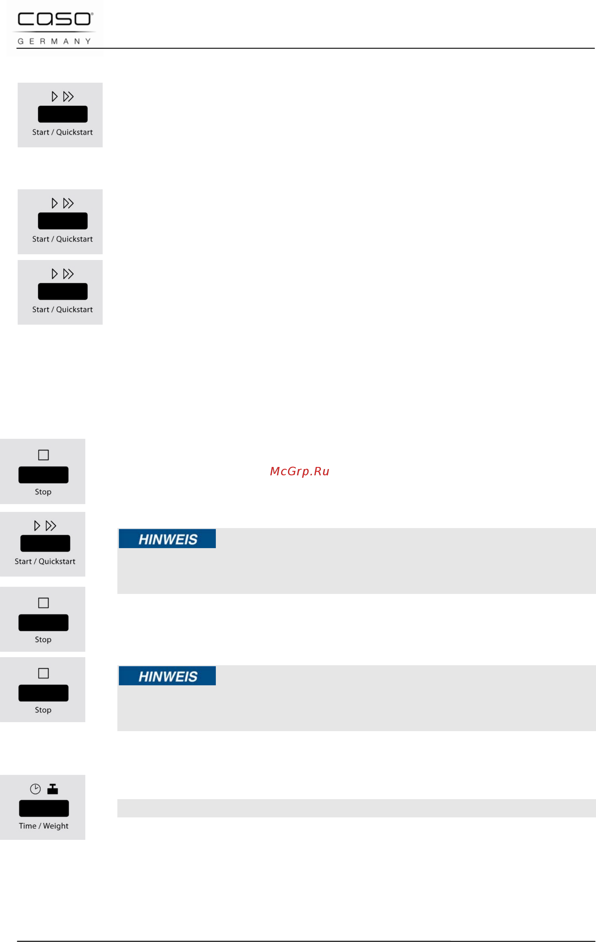 Caso mcdg 25 master black [64/202] Activation after selecting the programme