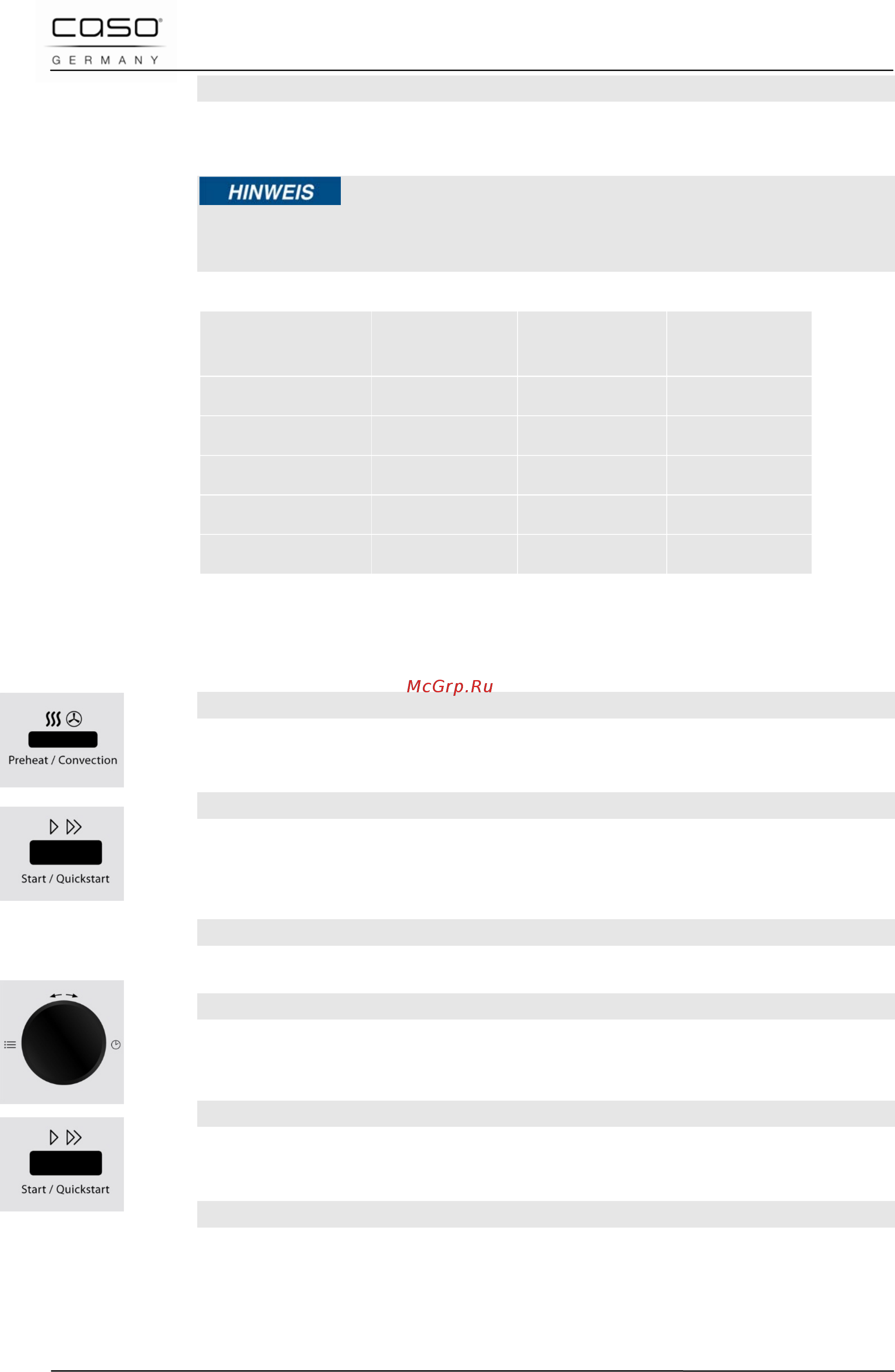 Caso mcdg 25 master black [68/202] Preheating and convection cooking mode