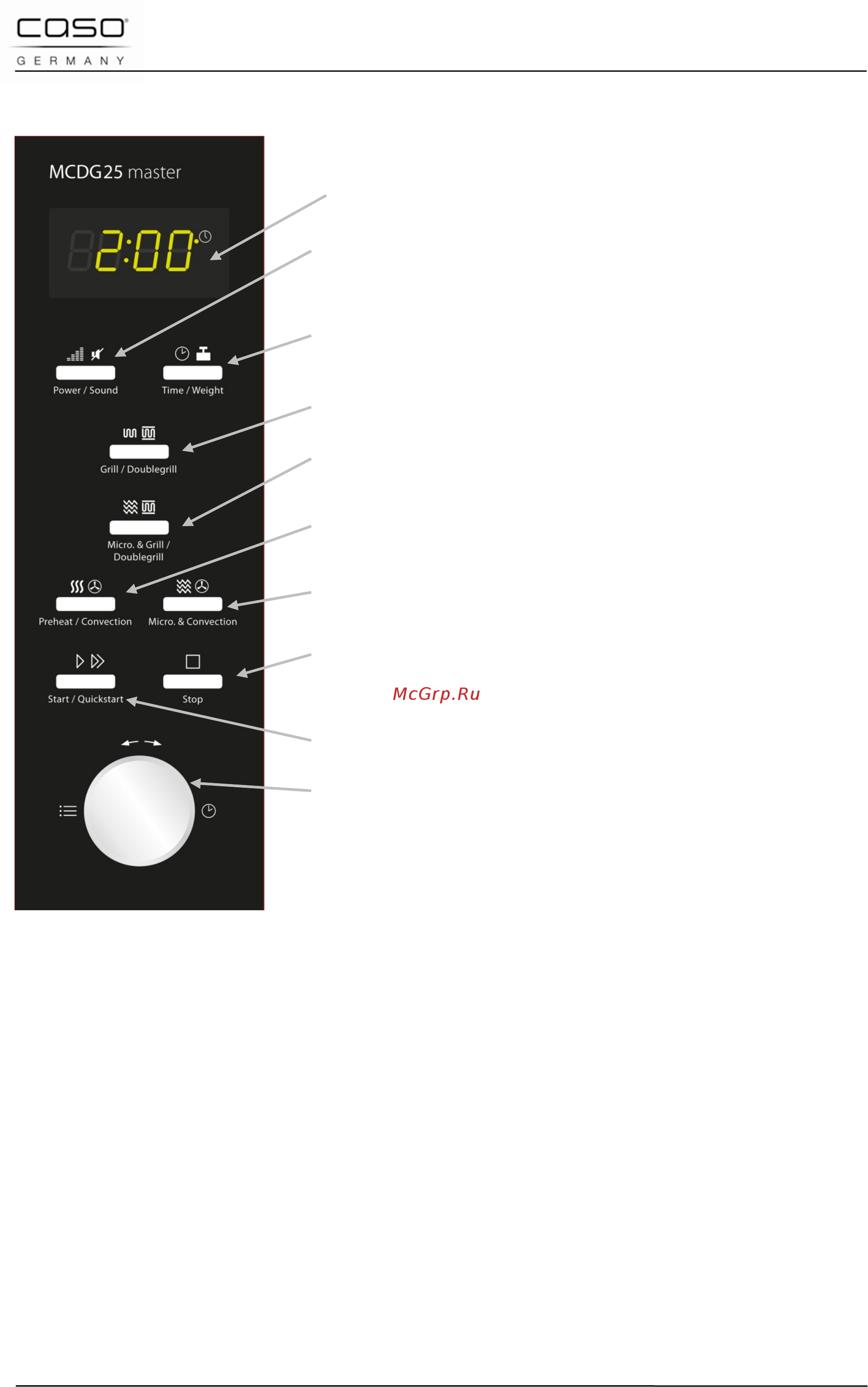 Caso mcdg 25 master black [90/202] Eléments de commande et d affichage