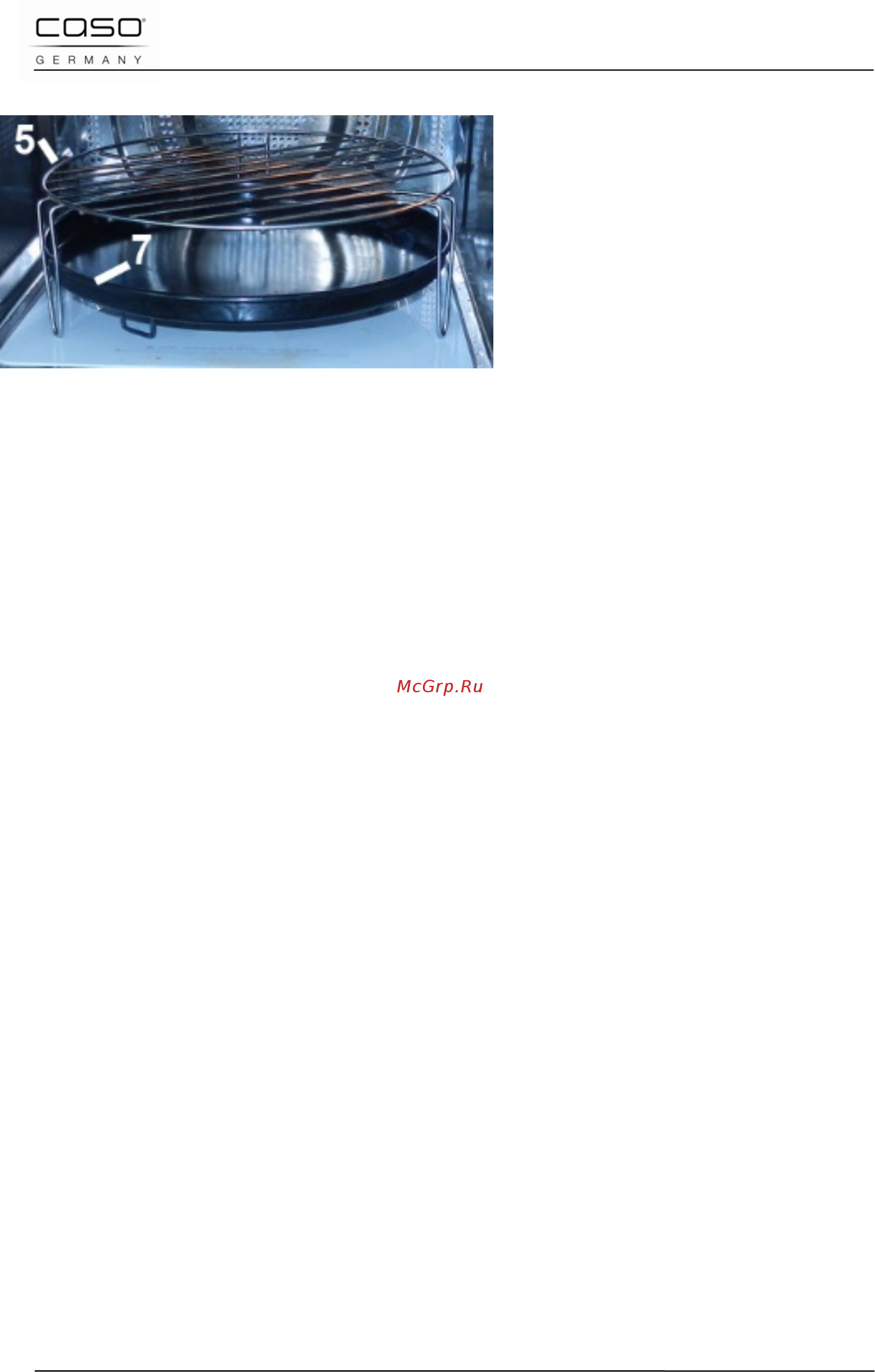 Caso imcg 25 inverter [134/179] Colocación de los accesorios parrilla de grill y la bandeja de hornear