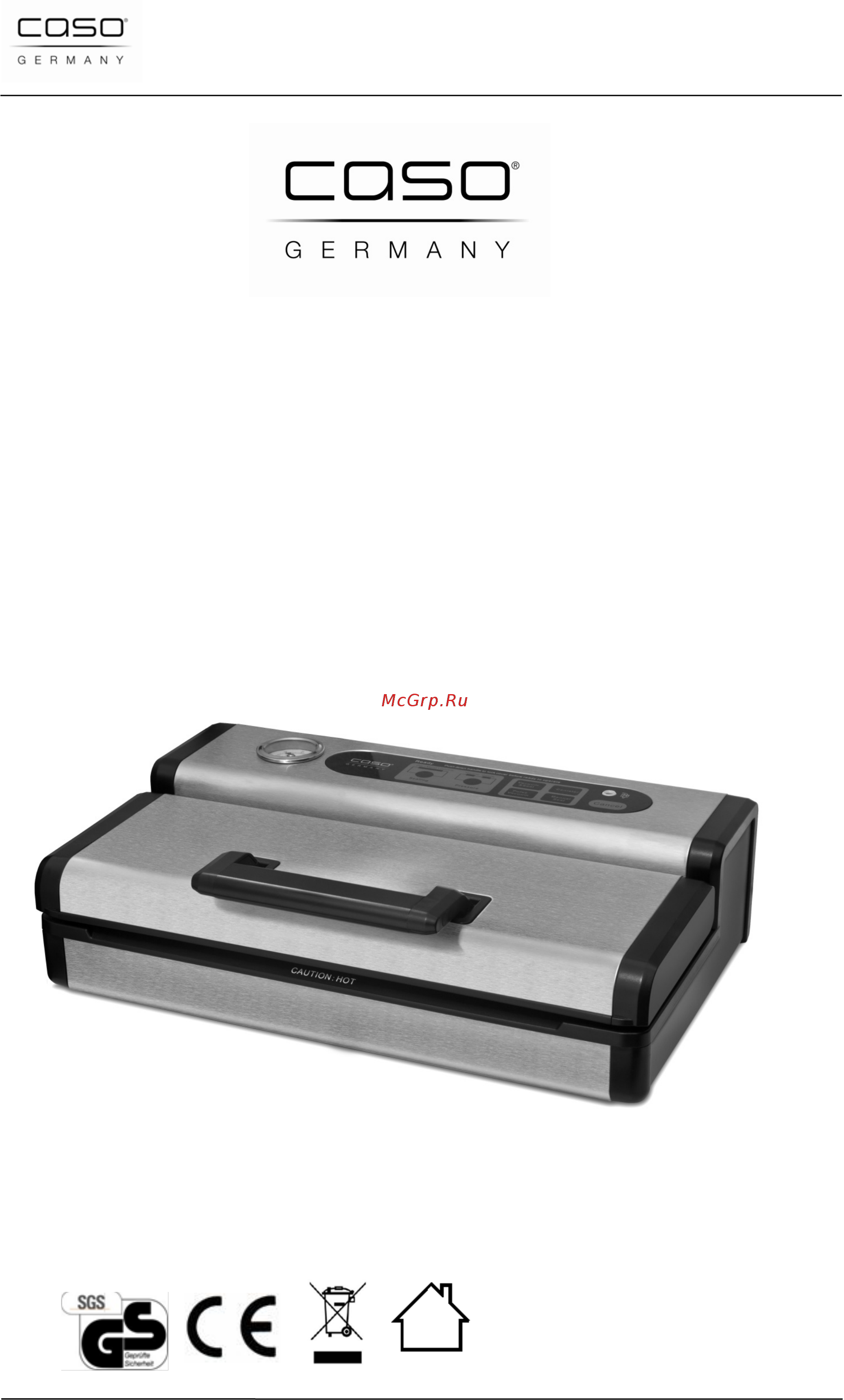 Caso fastvac 1200 Инструкция по эксплуатации онлайн